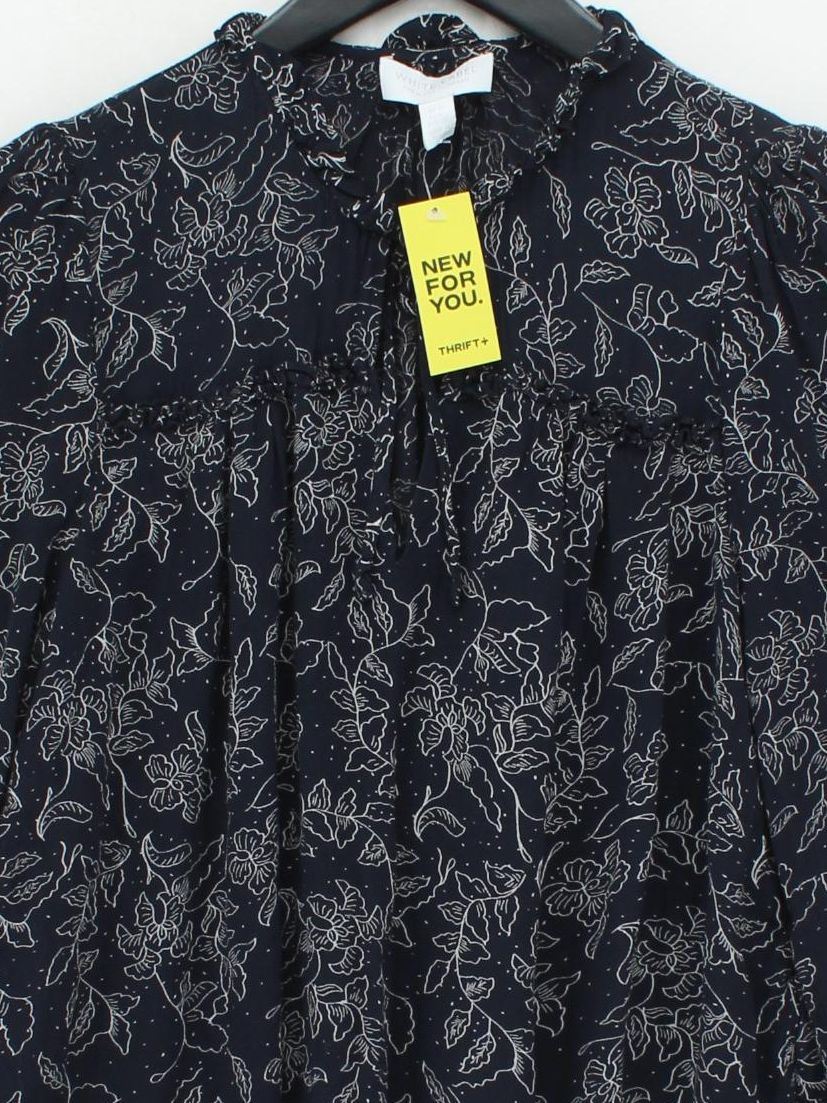 The White Company Women's Blouse UK 10 Blue 100% Viscose Basic - Image 3
