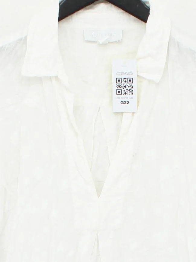 The White Company Women's Blouse UK 12 White 100% Cotton Basic - Image 3