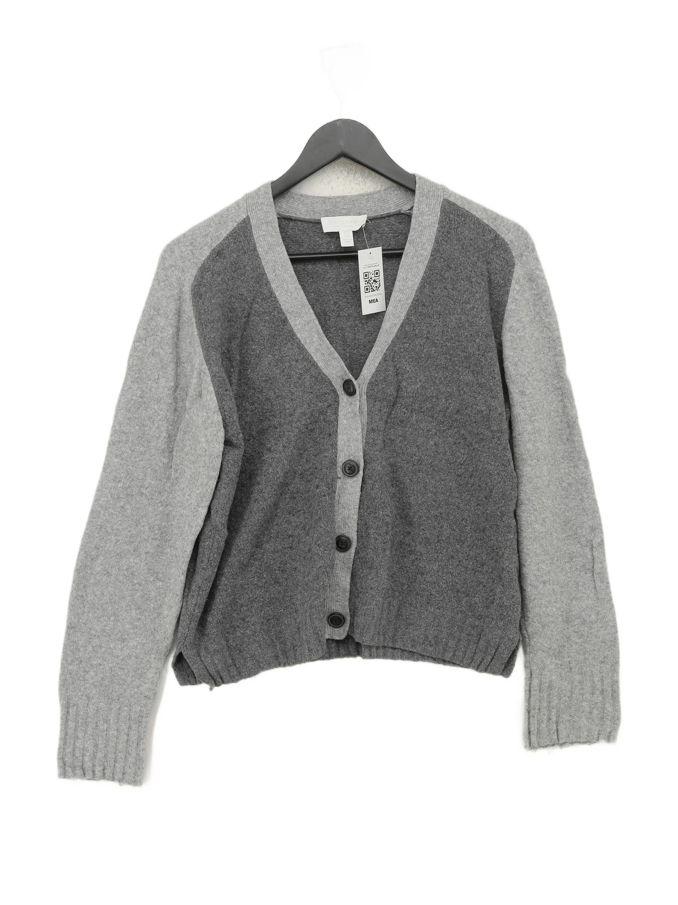 The White Company Women's Cardigan M Grey Cotton with Nylon, Elastane Cardigan