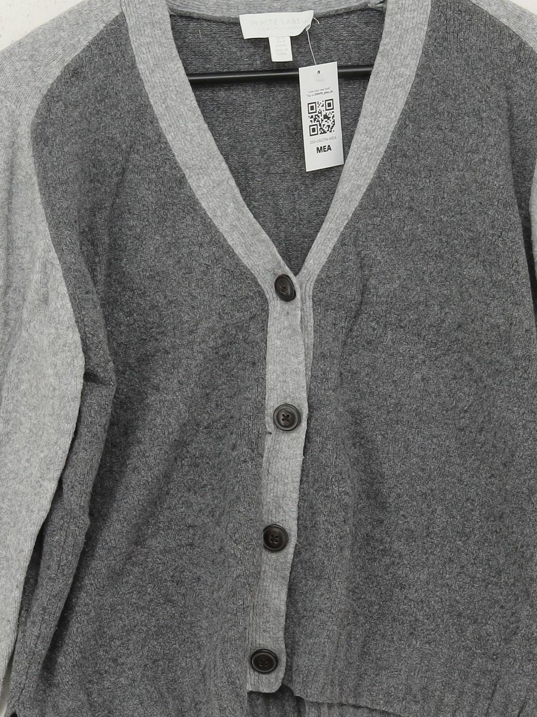 The White Company Women's Cardigan M Grey Cotton with Nylon, Elastane Cardigan - Image 3