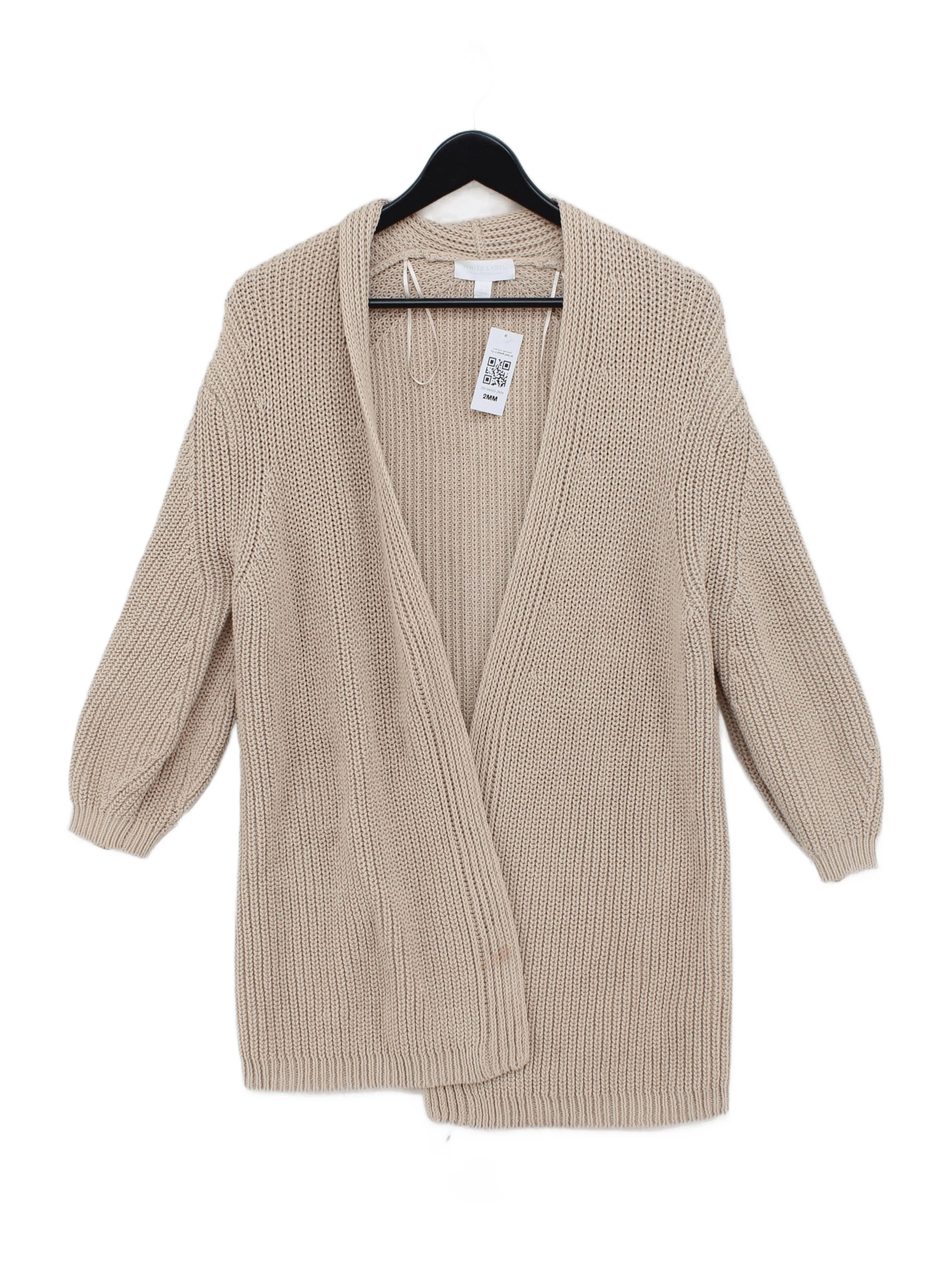 The White Company Women's Cardigan M Tan 100% Cotton V-Neck Cardigan