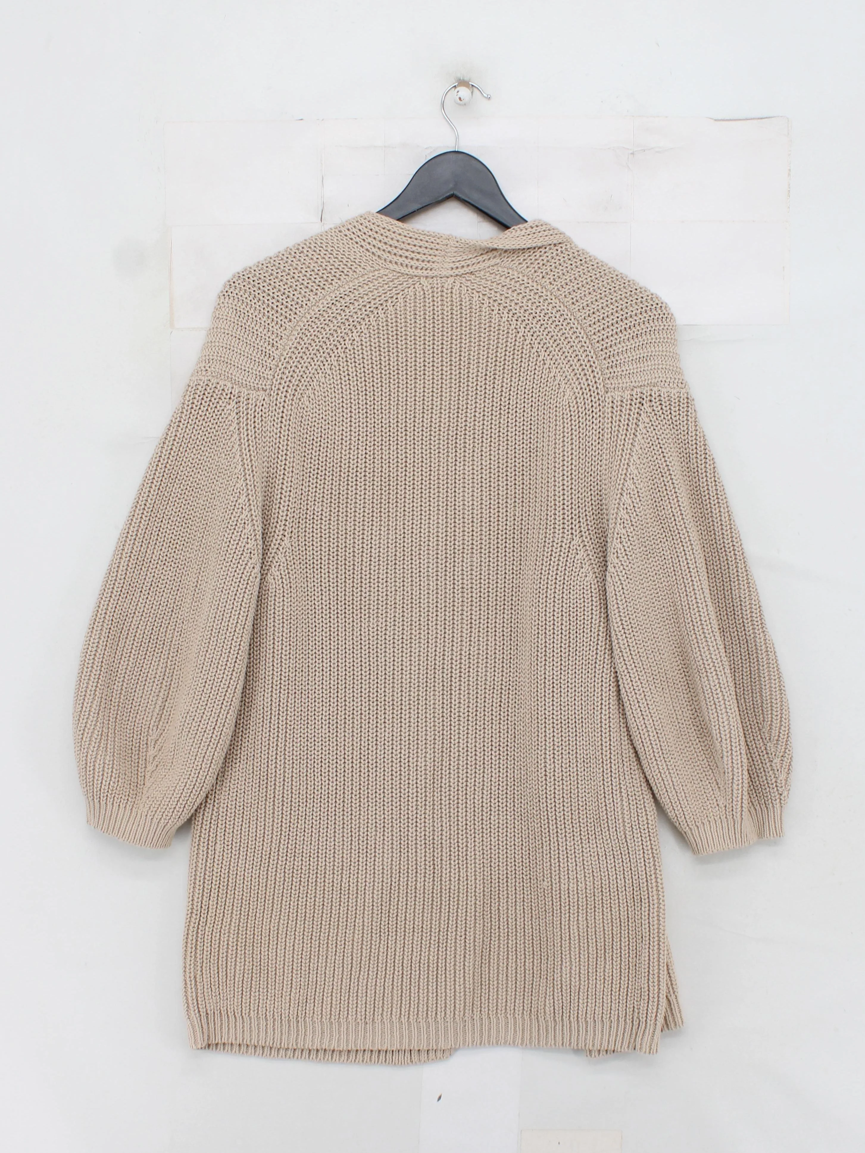 The White Company Women's Cardigan M Tan 100% Cotton V-Neck Cardigan - Image 2