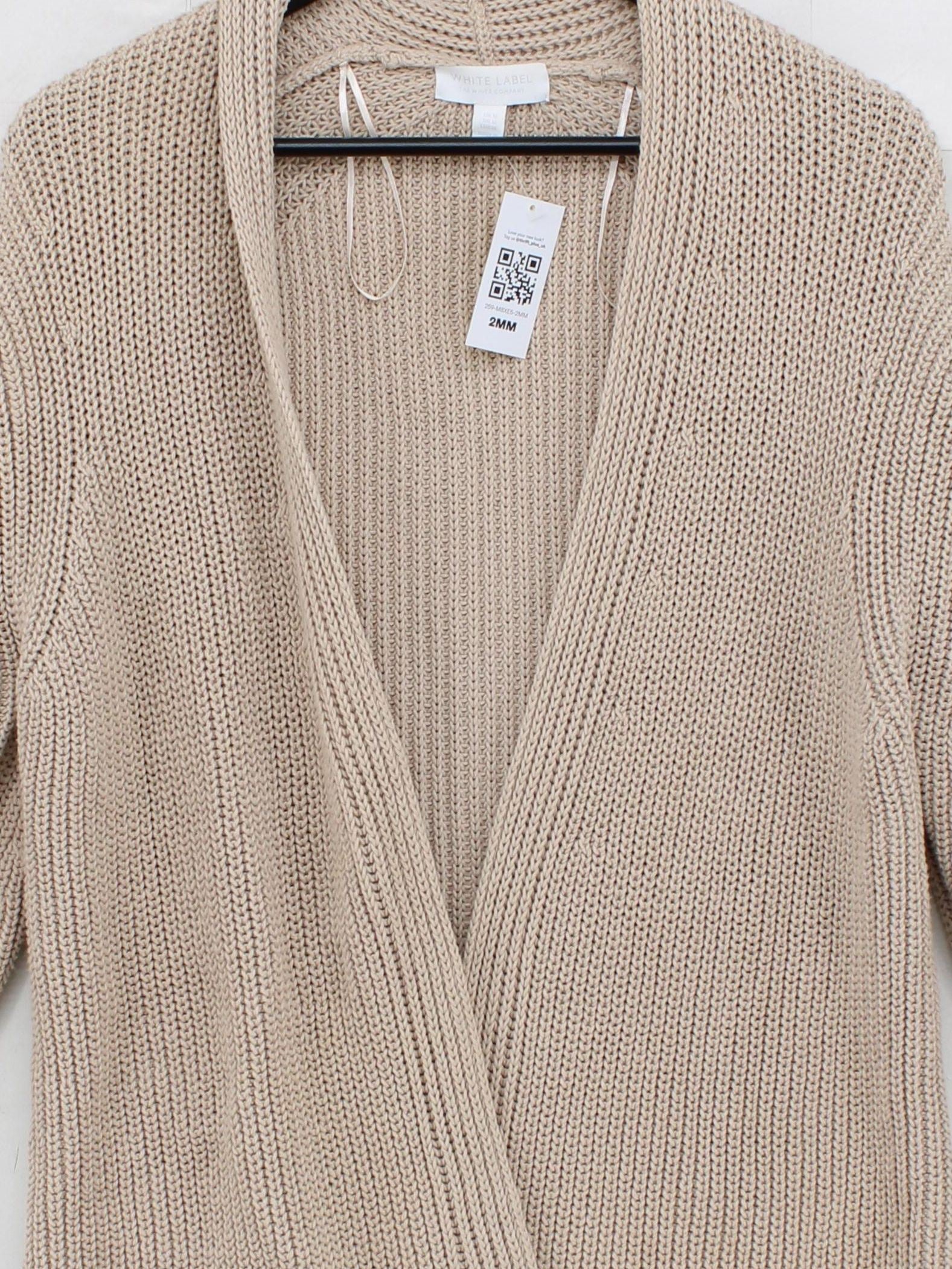 The White Company Women's Cardigan M Tan 100% Cotton V-Neck Cardigan - Image 3