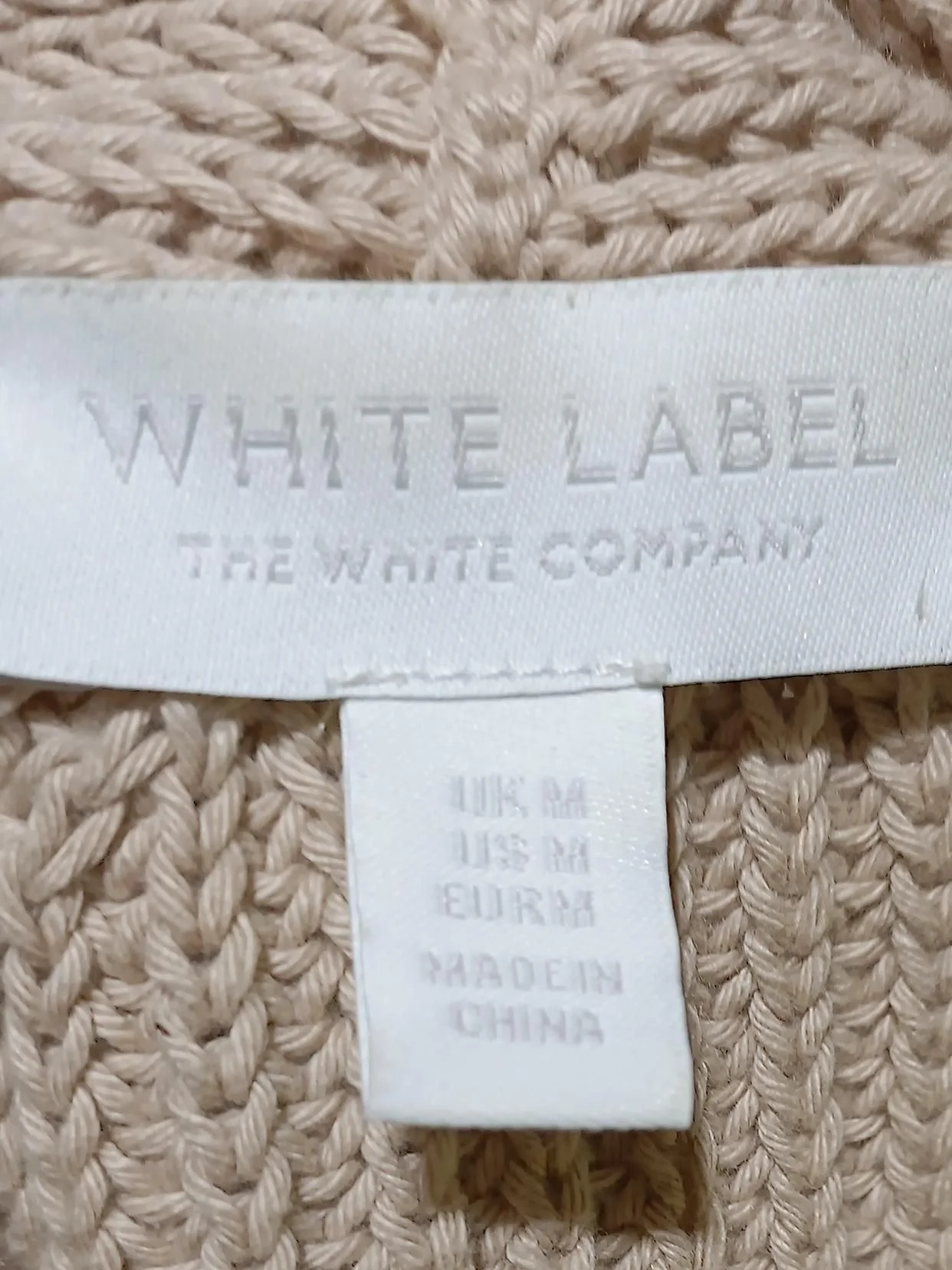 The White Company Women's Cardigan M Tan 100% Cotton V-Neck Cardigan - Image 6
