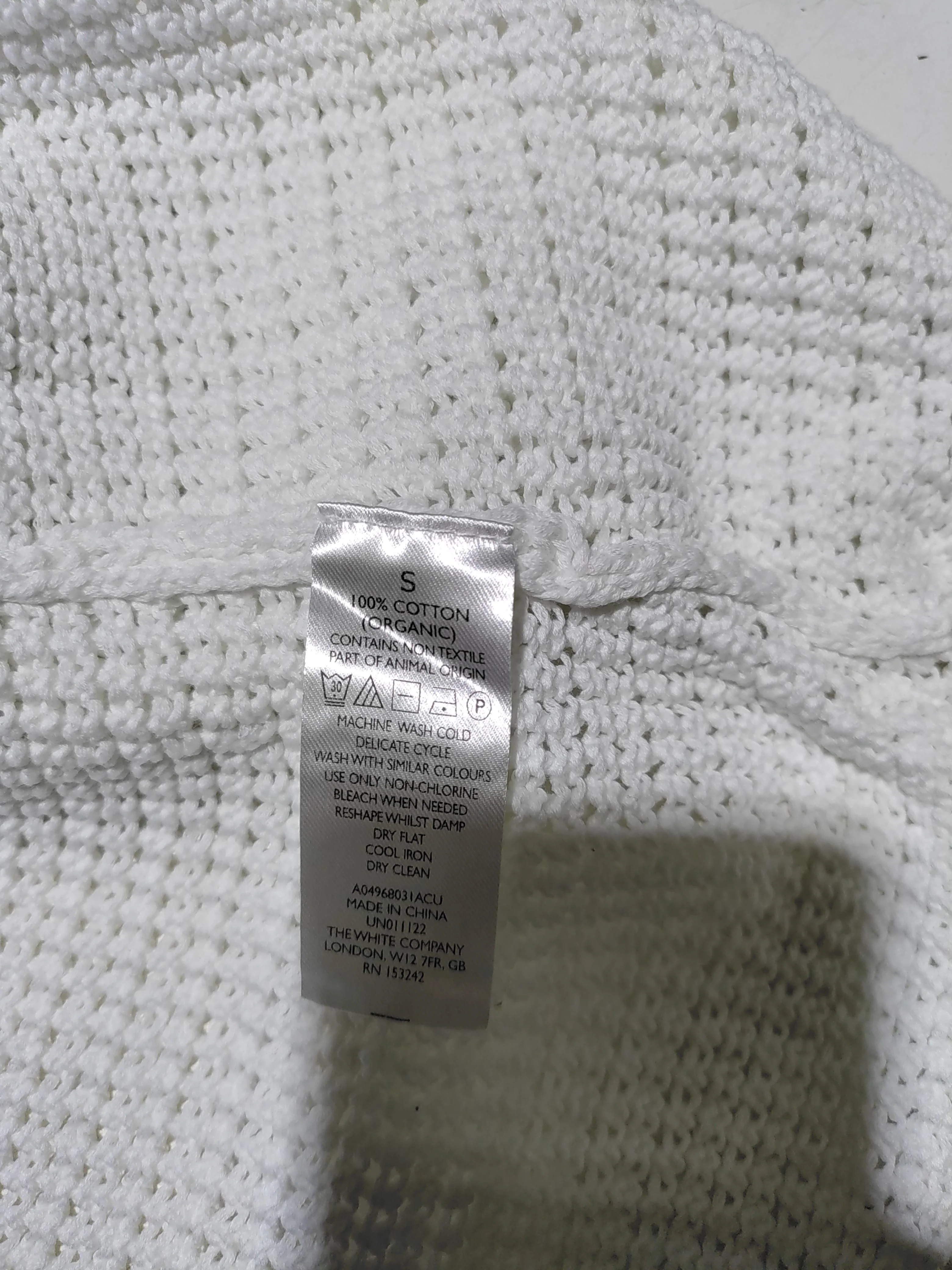 The White Company Women's Cardigan S White 100% Cotton V-Neck Cardigan - Image 6