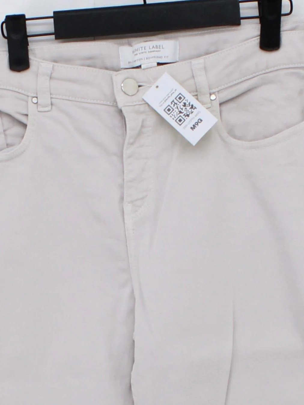 The White Company Women's Jeans UK 12 Cream Cotton with Elastane Boyfriend - Image 3