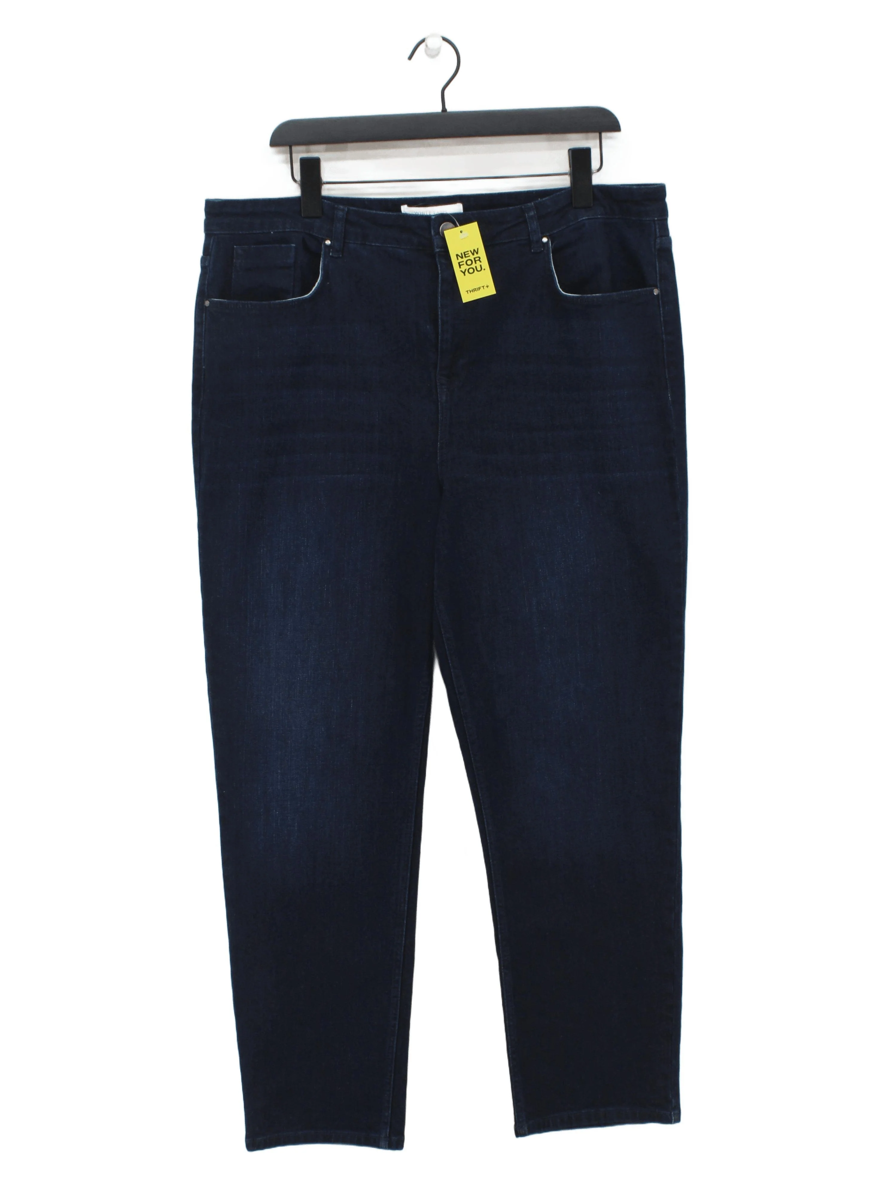 The White Company Women's Jeans W 36 in Blue Cotton with Elastane Straight