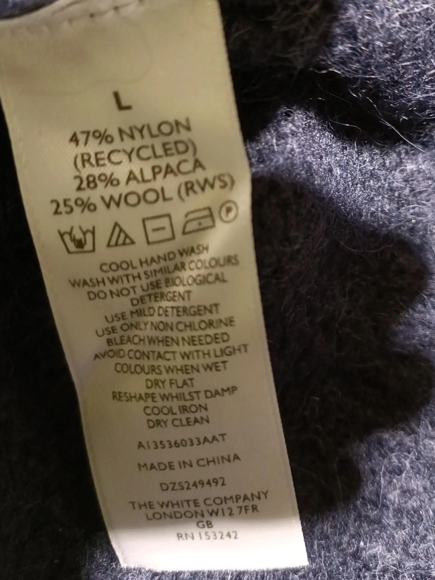 The White Company Women's Jumper L Blue 100% Other Round Neck Pullover - Image 7