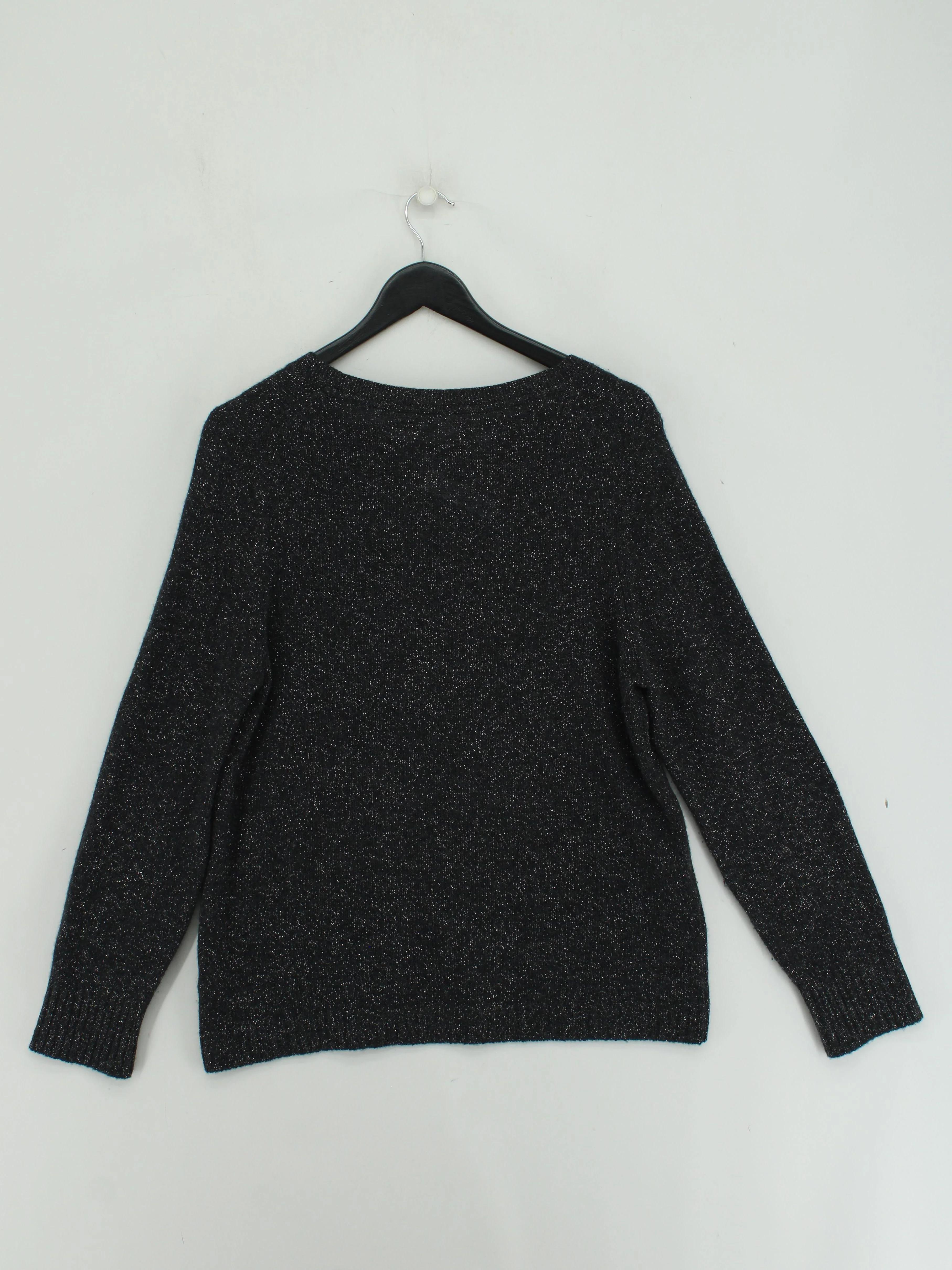 The White Company Women's Jumper L Grey Cashmere with Polyester, Other Pullover - Image 2