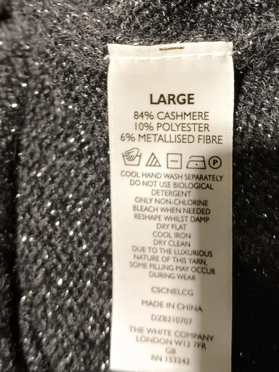 The White Company Women's Jumper L Grey Cashmere with Polyester, Other Pullover - Image 7