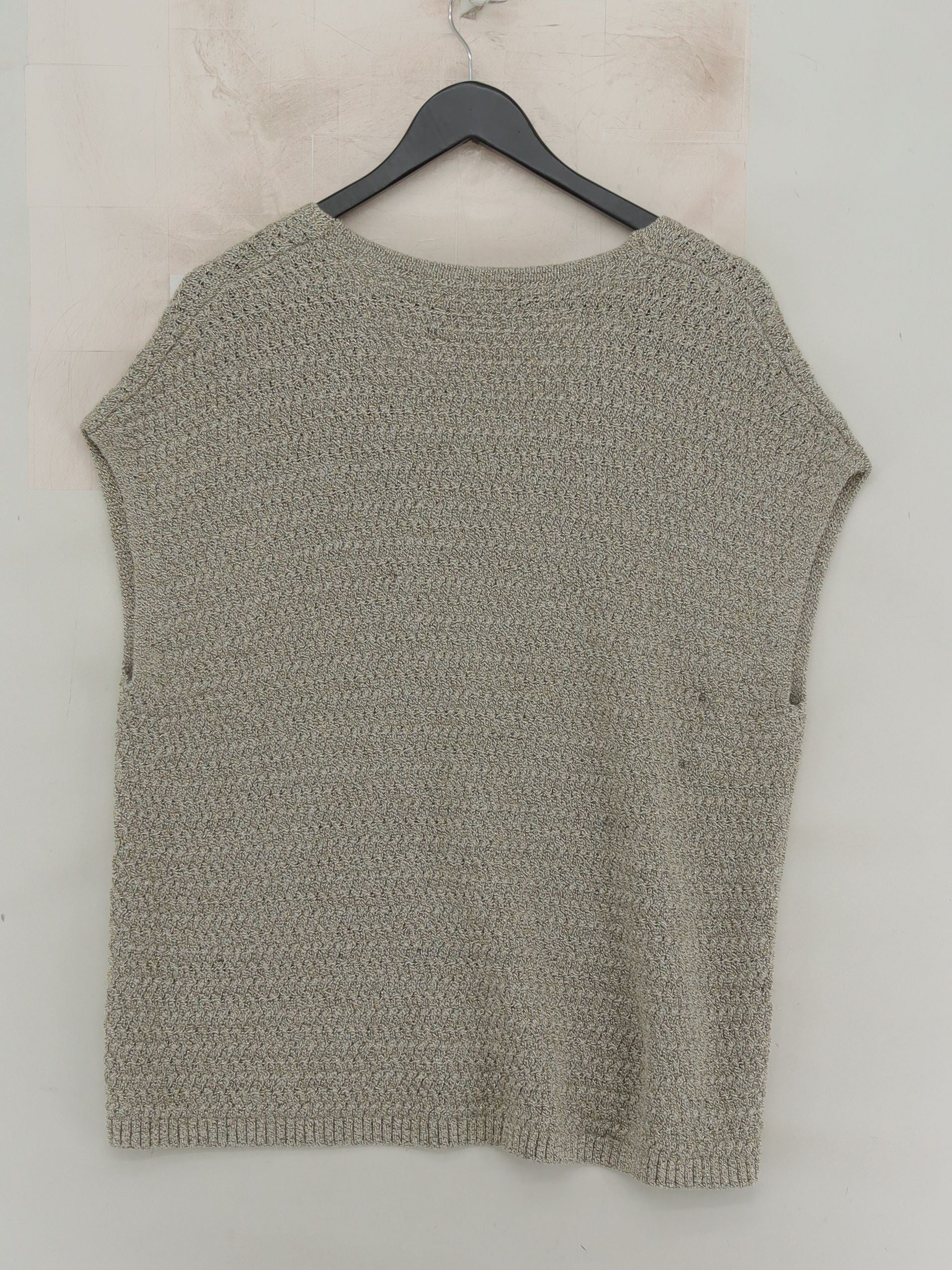 The White Company Women's Jumper L Grey Cotton with Polyester, Other V-Neck Vest - Image 2