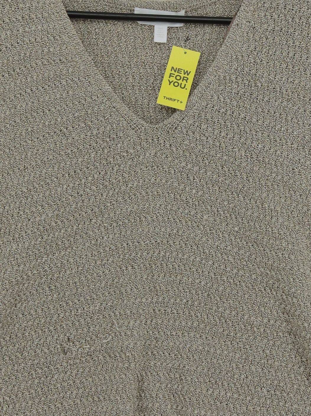 The White Company Women's Jumper L Grey Cotton with Polyester, Other V-Neck Vest - Image 3