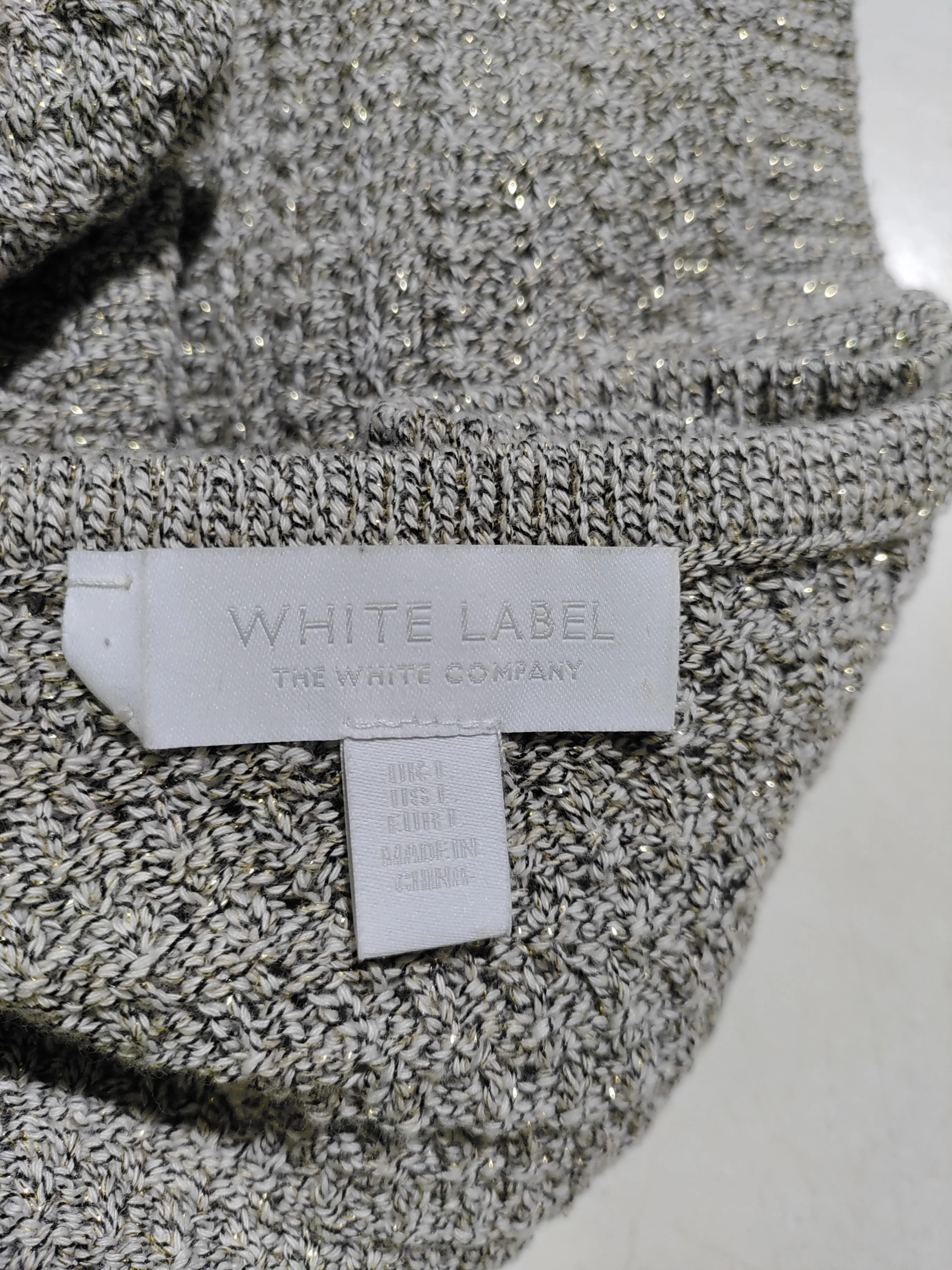 The White Company Women's Jumper L Grey Cotton with Polyester, Other V-Neck Vest - Image 5