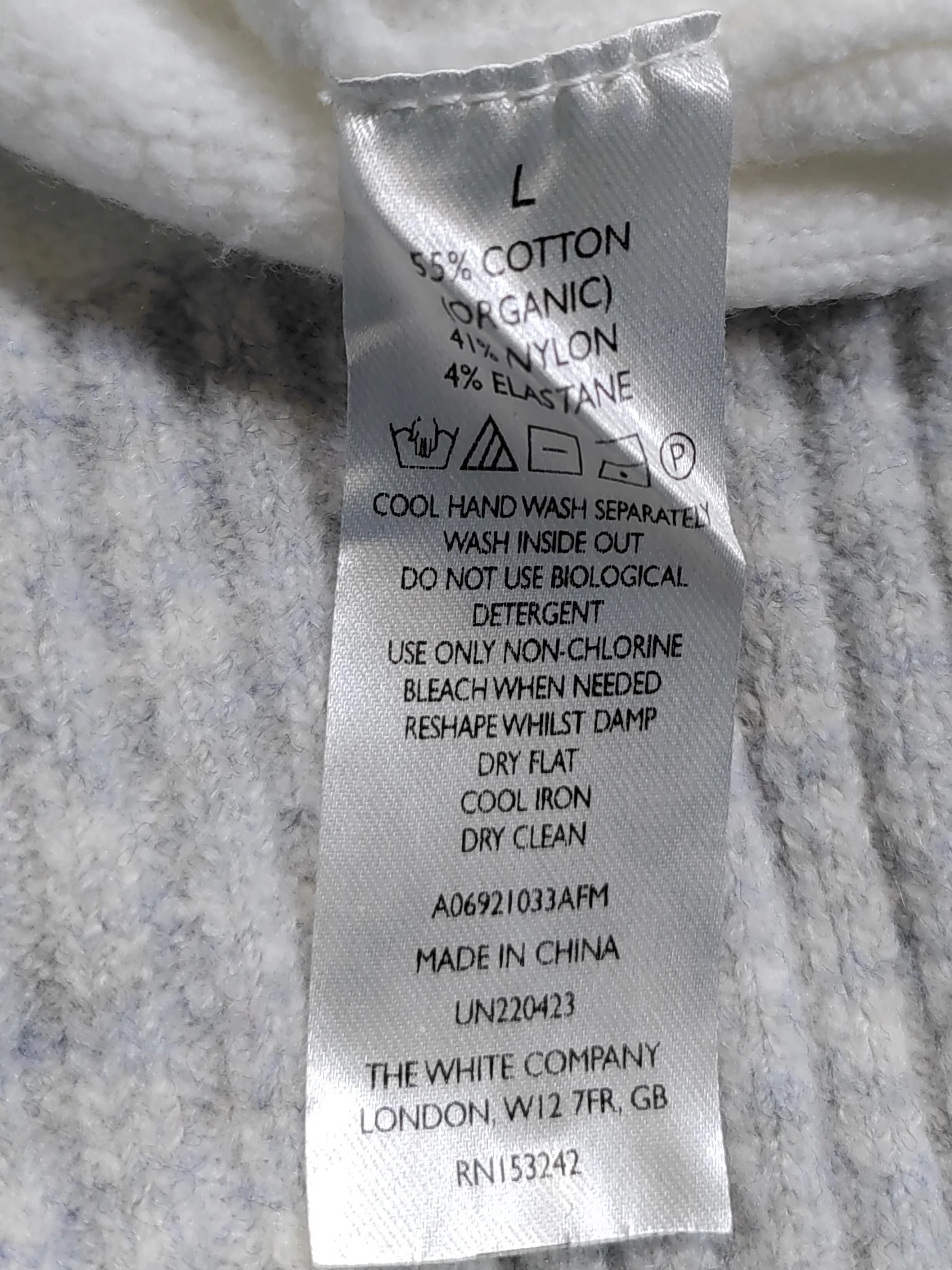 The White Company Women's Jumper L White Cotton with Nylon, Elastane Pullover - Image 6