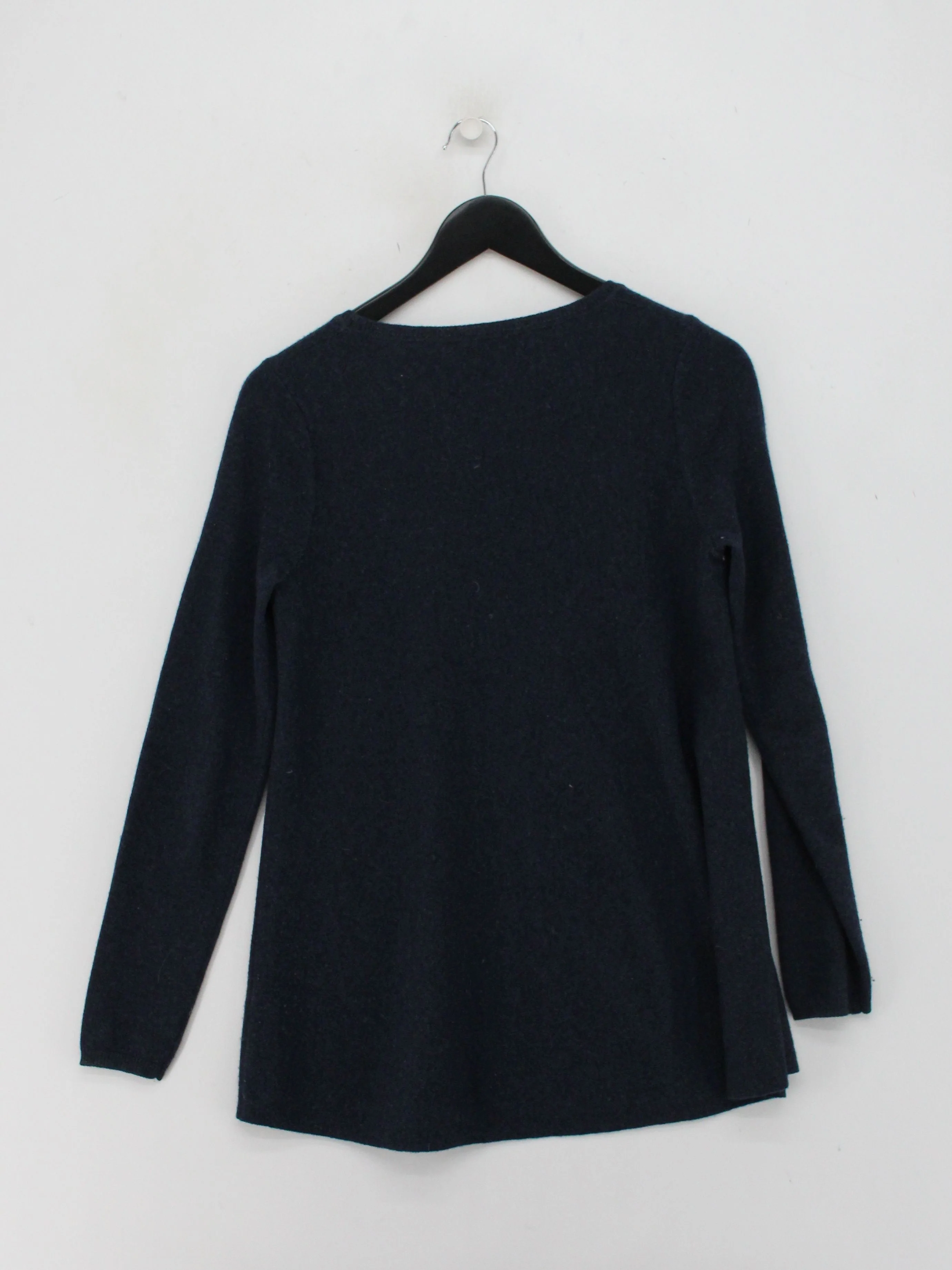 The White Company Women's Jumper S Blue Wool with Cashmere Crew Neck Pullover - Image 2