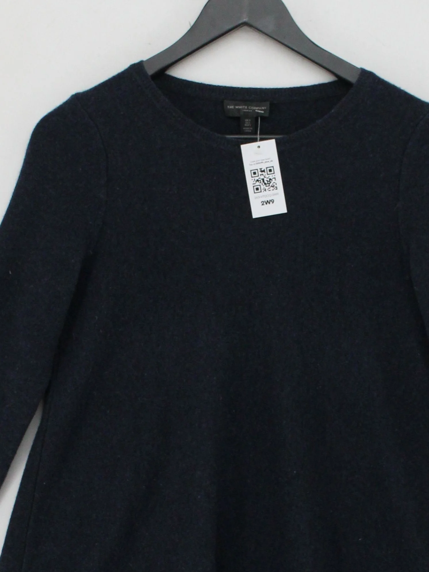The White Company Women's Jumper S Blue Wool with Cashmere Crew Neck Pullover - Image 3
