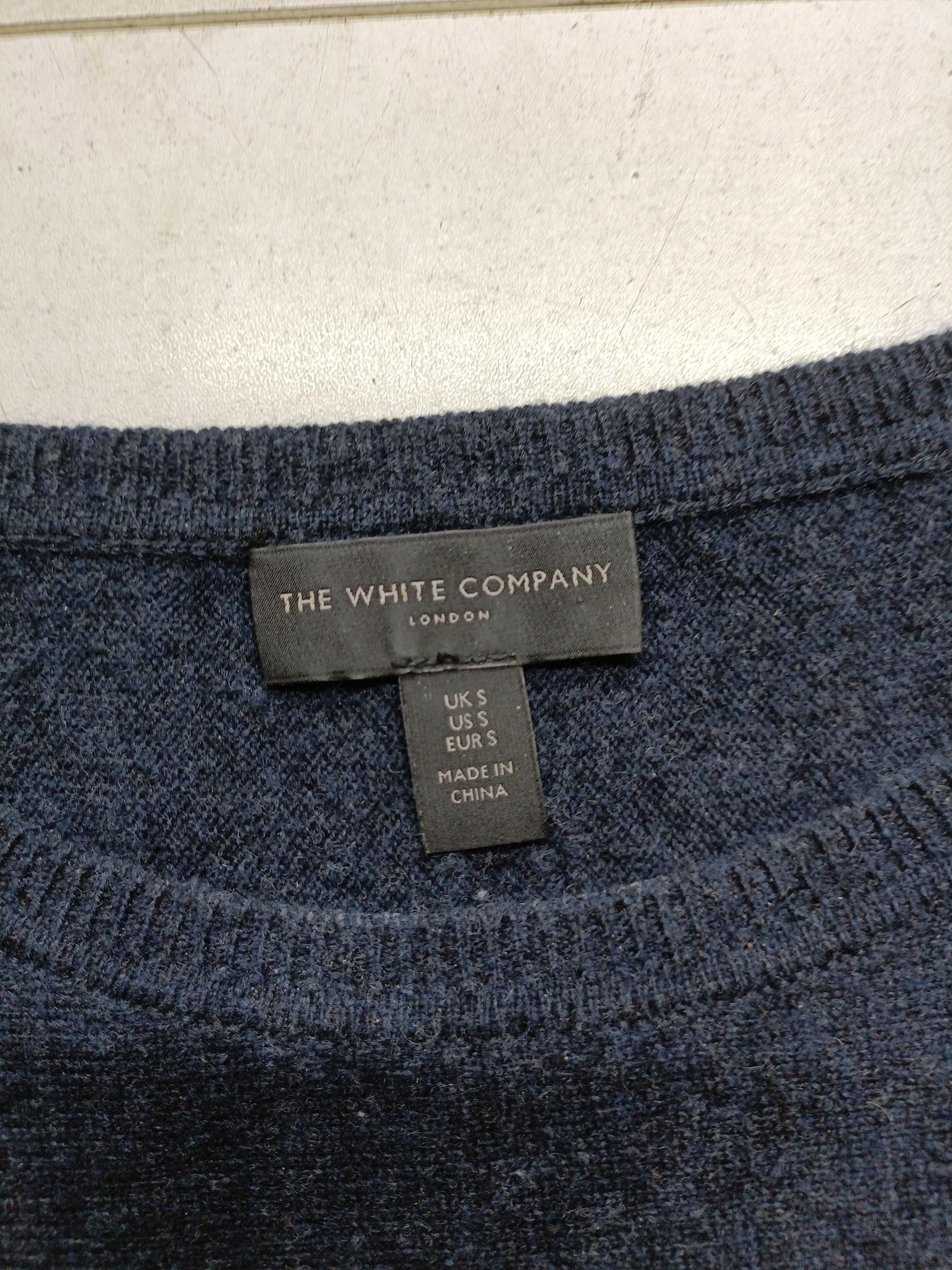 The White Company Women's Jumper S Blue Wool with Cashmere Crew Neck Pullover - Image 6