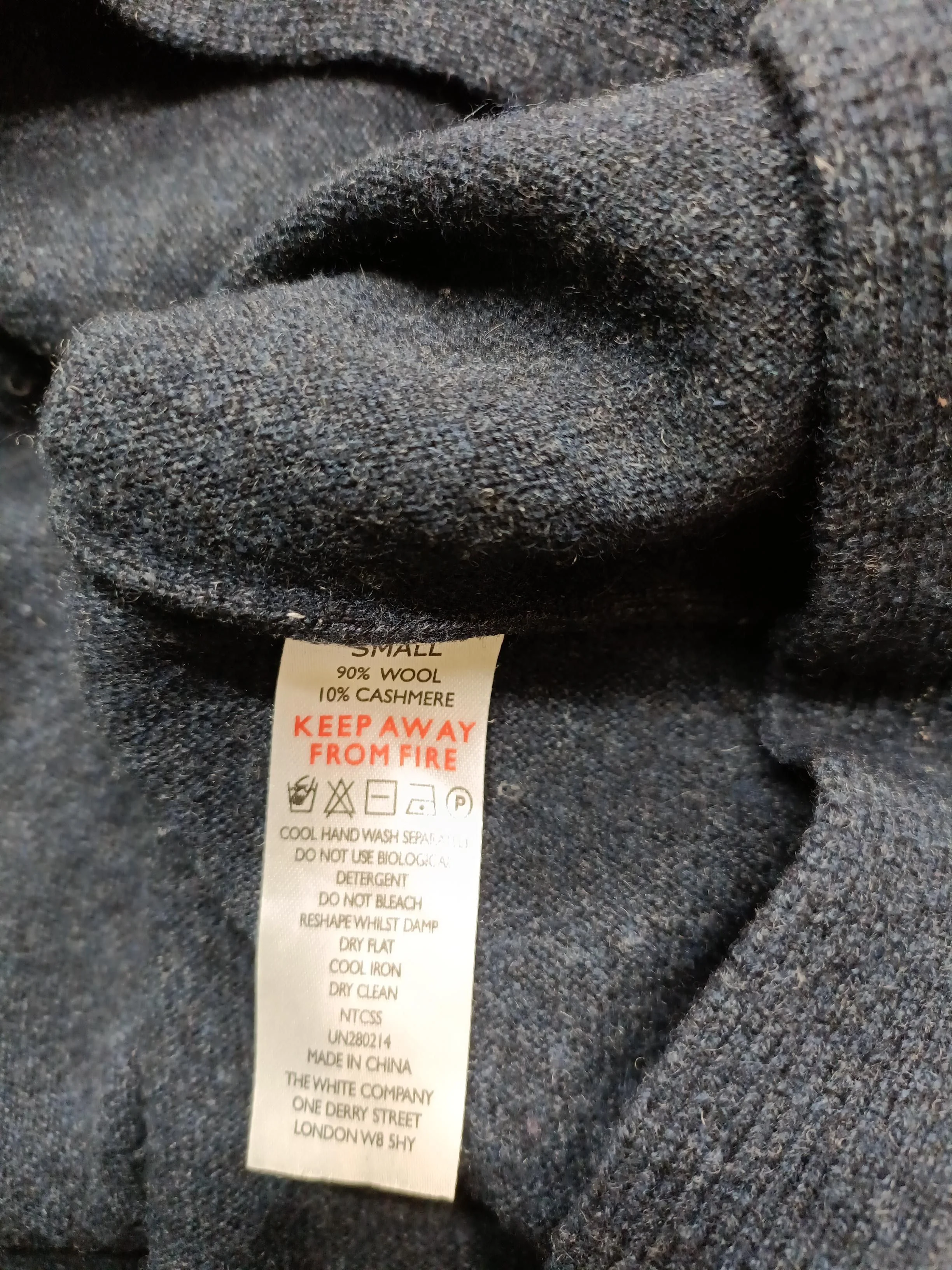 The White Company Women's Jumper S Blue Wool with Cashmere Crew Neck Pullover - Image 7