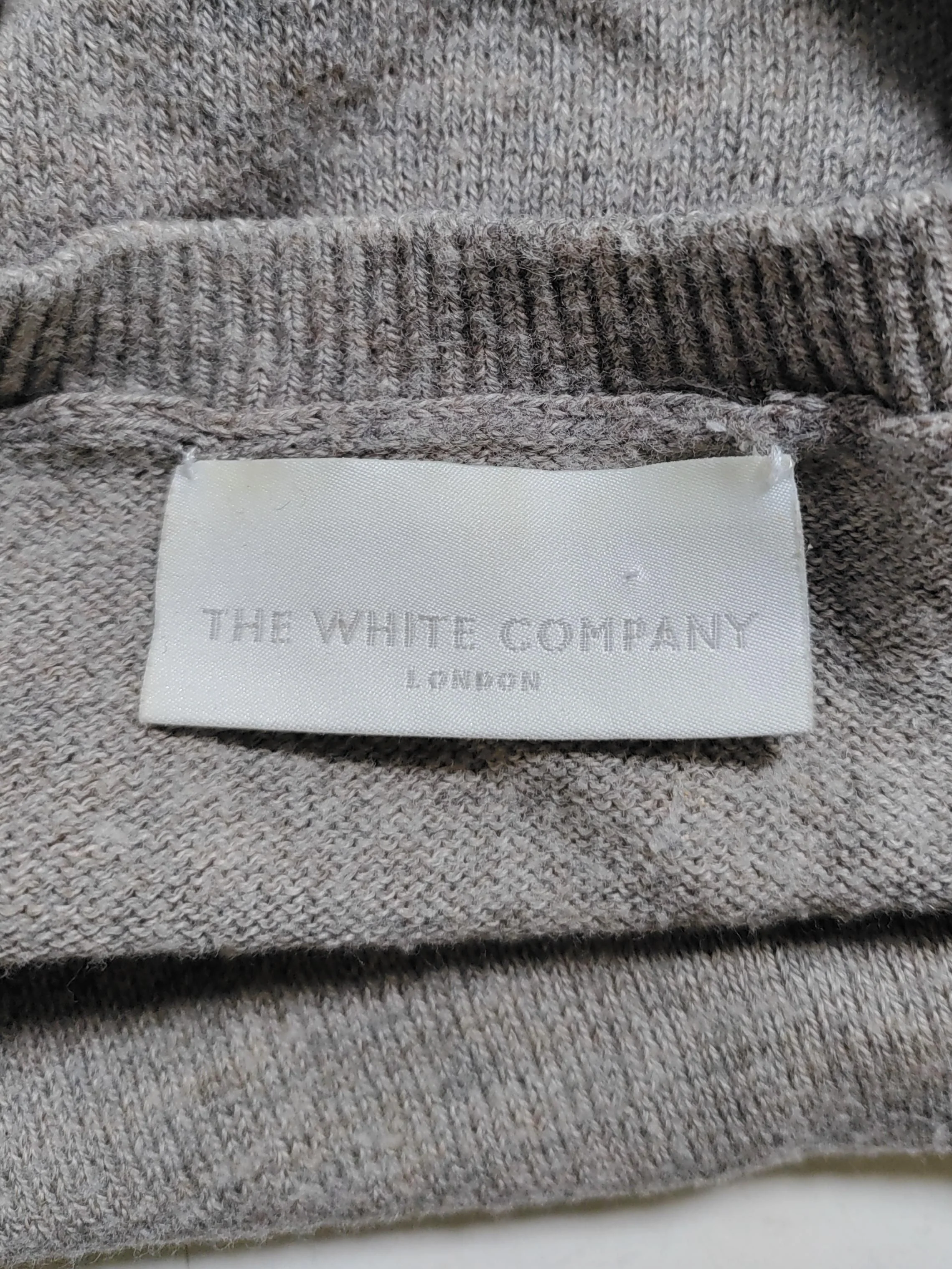 The White Company Women's Jumper S Brown Wool with Cotton Round Neck Pullover - Image 5