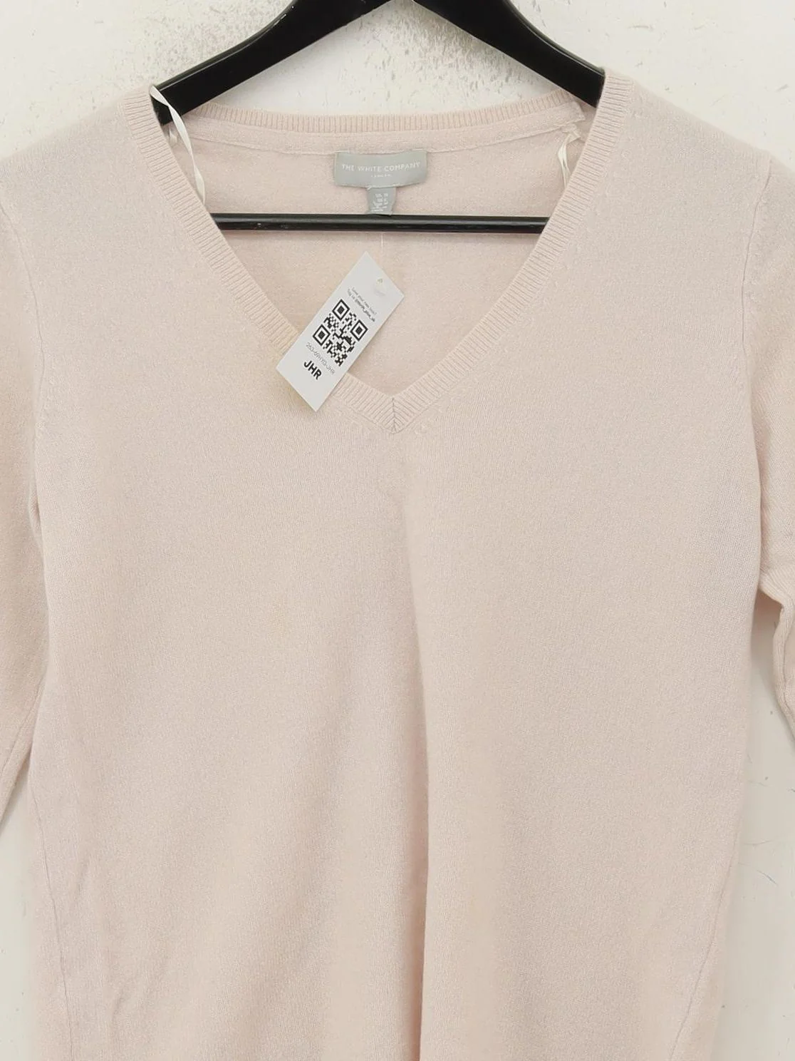 The White Company Women's Jumper S Cream 100% Cashmere V-Neck Pullover - Image 3