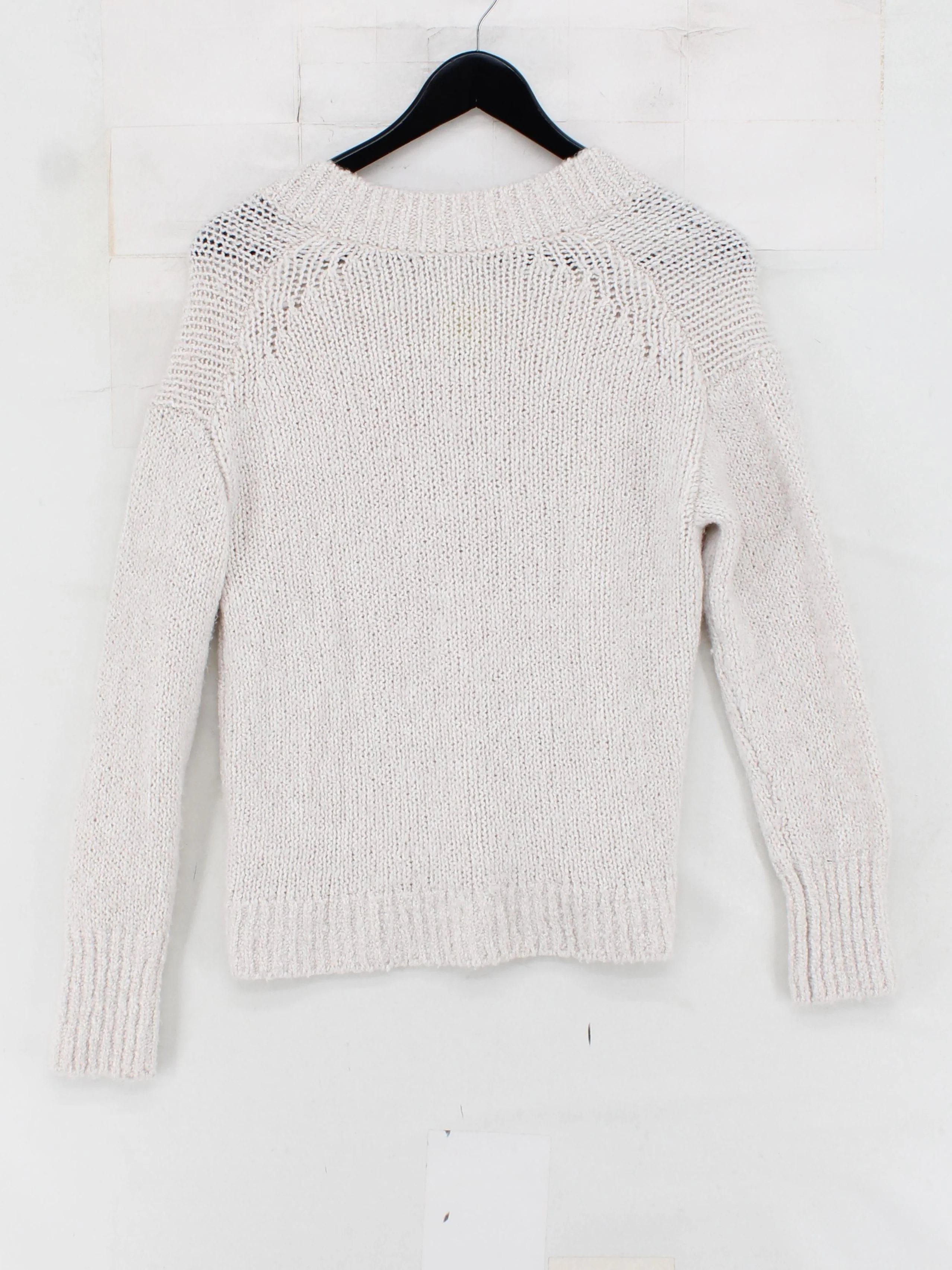The White Company Women's Jumper S Cream Wool with Nylon, Silk V-Neck Pullover - Image 2