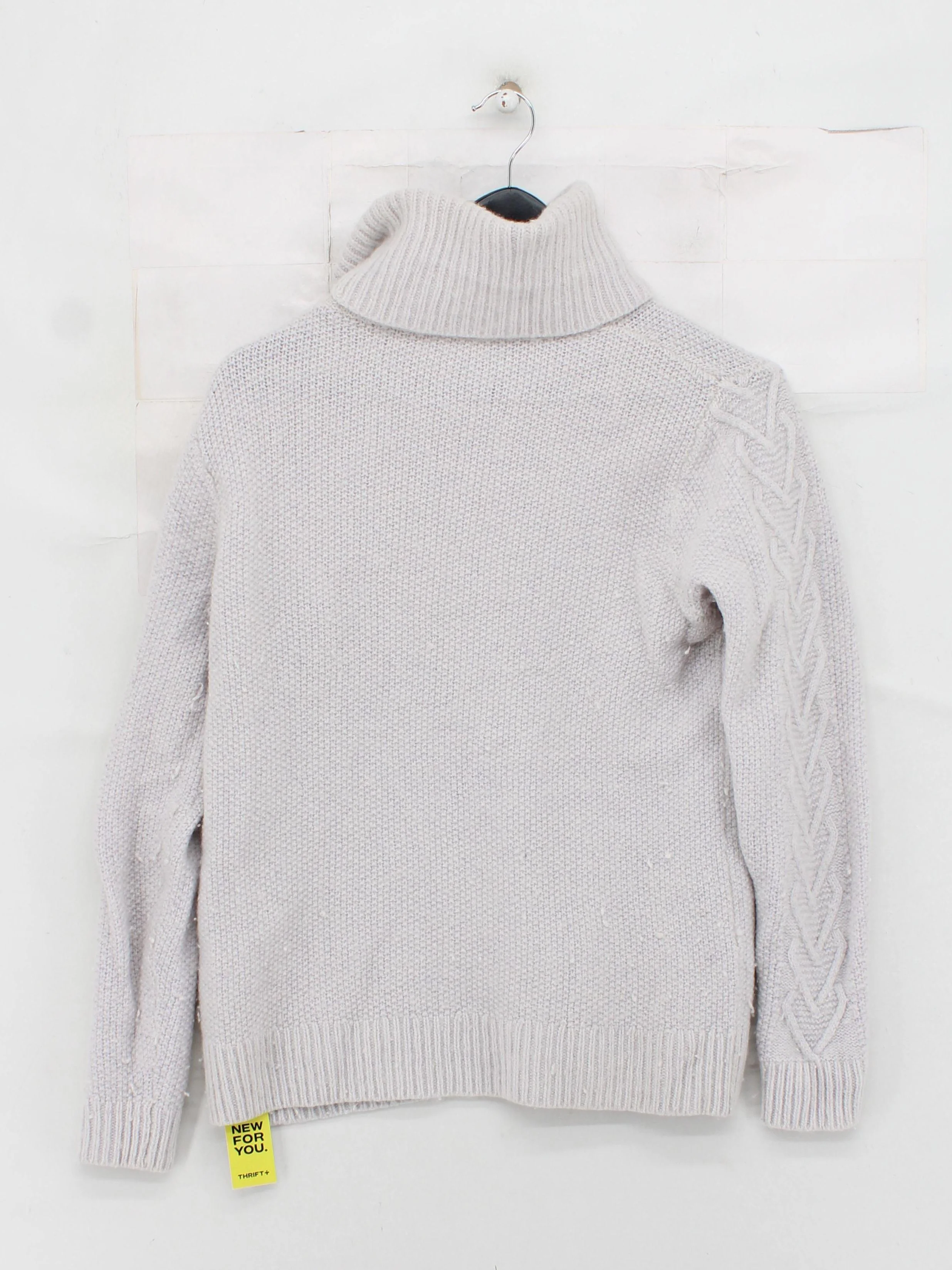 The White Company Women's Jumper UK 12 Grey Wool with Nylon Roll Neck Pullover - Image 2