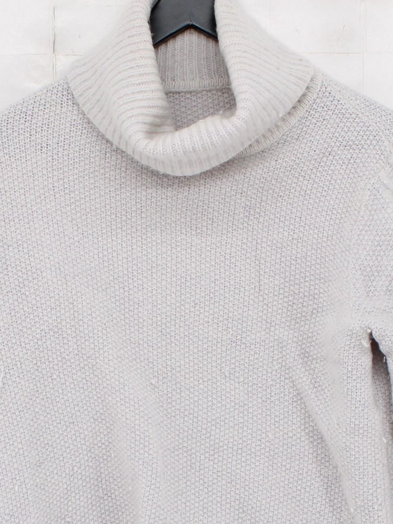 The White Company Women's Jumper UK 12 Grey Wool with Nylon Roll Neck Pullover - Image 3