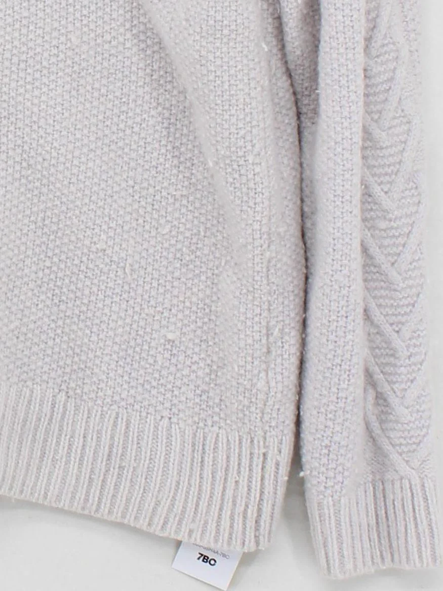 The White Company Women's Jumper UK 12 Grey Wool with Nylon Roll Neck Pullover - Image 4