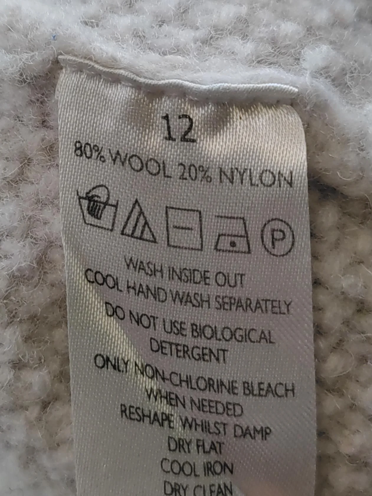The White Company Women's Jumper UK 12 Grey Wool with Nylon Roll Neck Pullover - Image 8