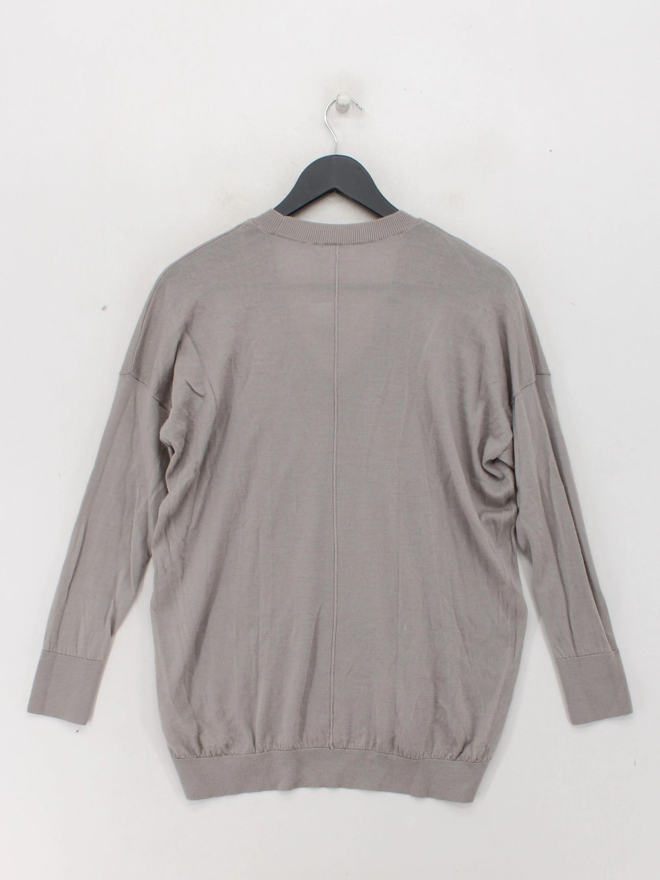The White Company Women's Jumper UK 12 Tan 100% Wool V-Neck Pullover - Image 2
