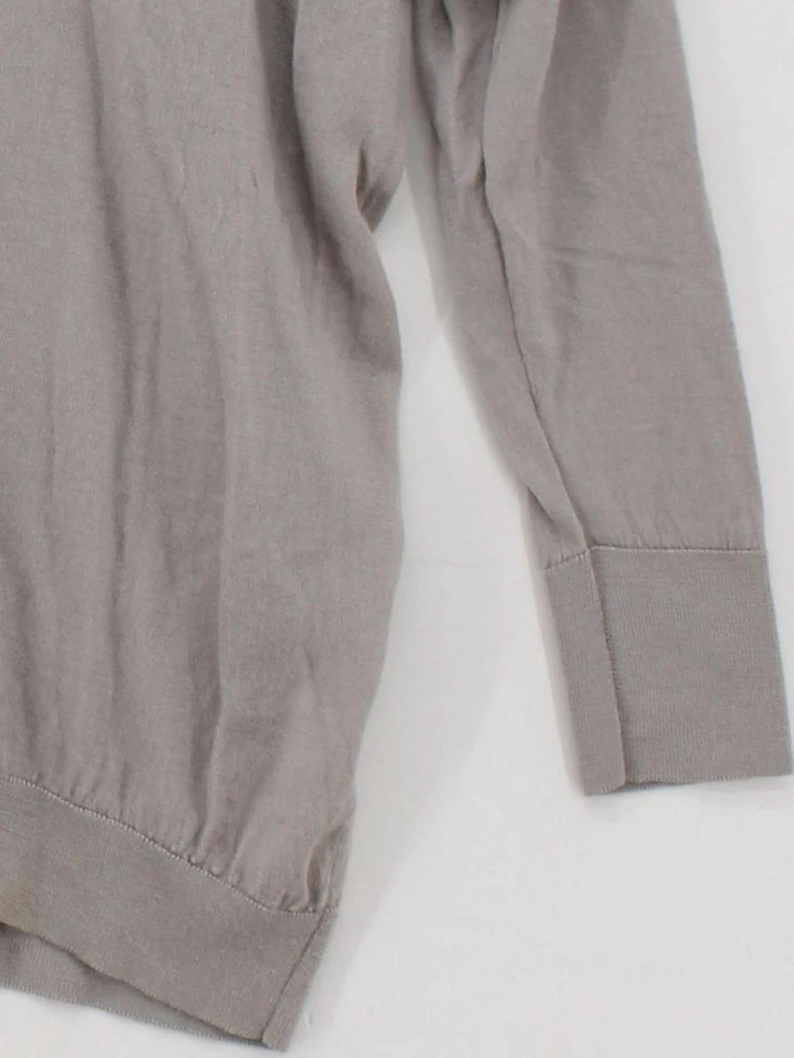 The White Company Women's Jumper UK 12 Tan 100% Wool V-Neck Pullover - Image 4