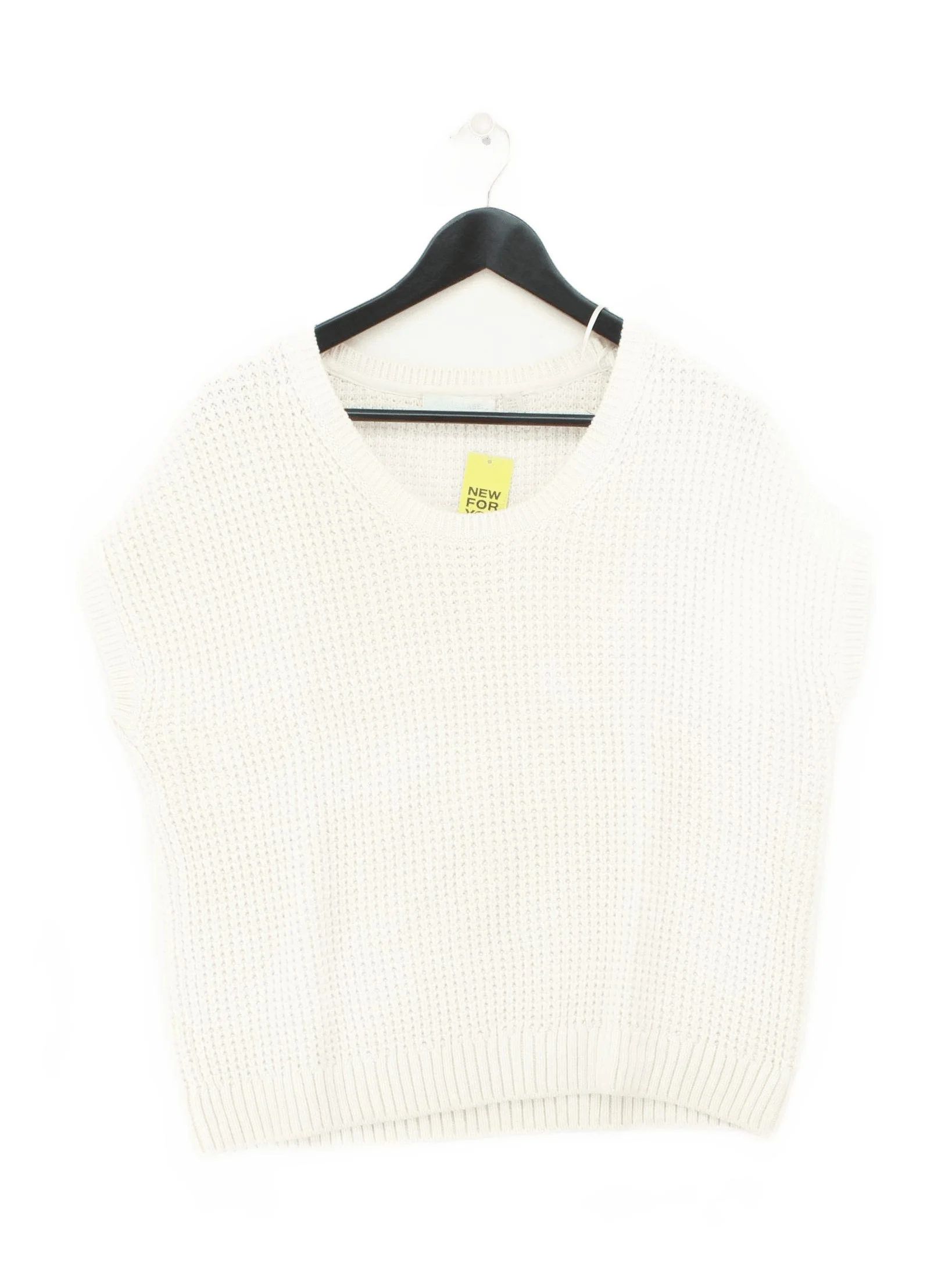 The White Company Women's Jumper UK 14 White Cotton with Wool Pullover