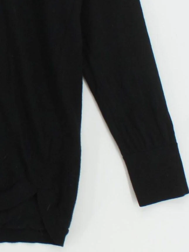 The White Company Women's Jumper UK 16 Black 100% Wool V-Neck Pullover - Image 4