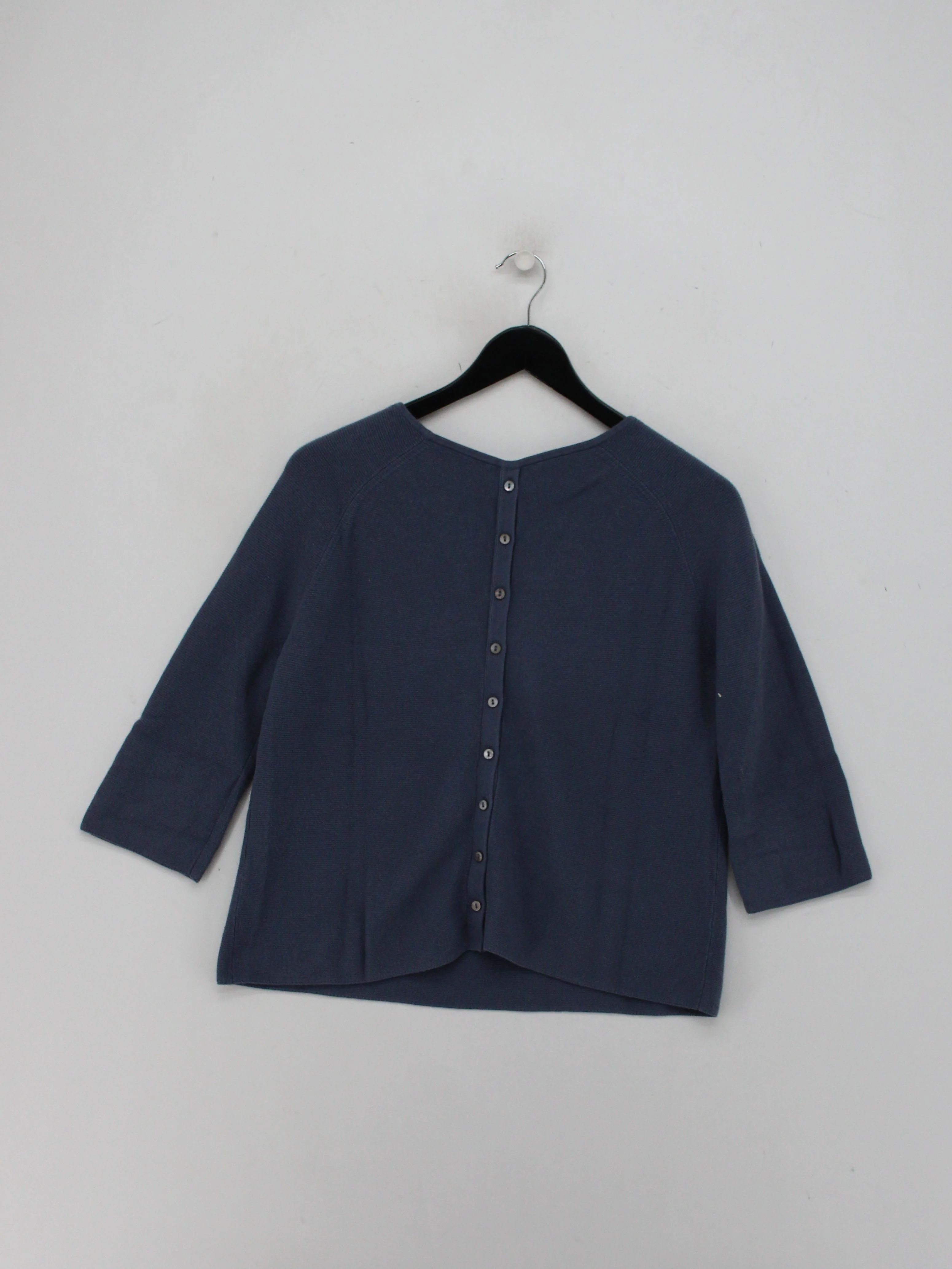 The White Company Women's Jumper UK 8 Blue 100% Cotton Round Neck Pullover - Image 2
