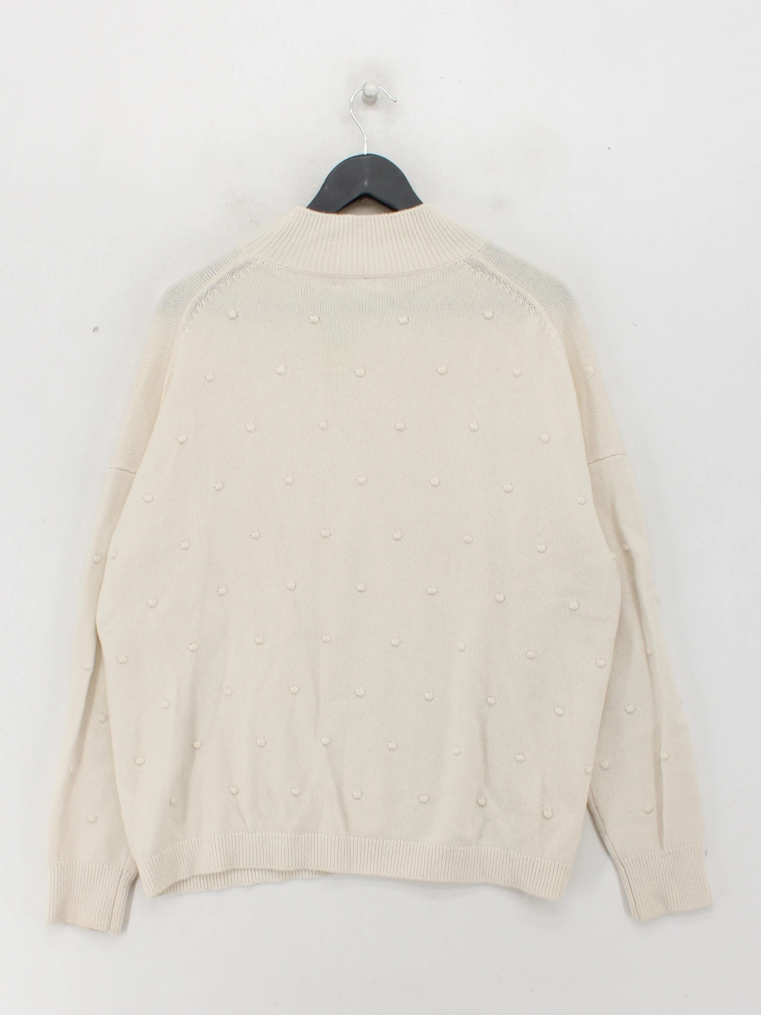 The White Company Women's Jumper XL Cream 100% Wool Mock Neck Pullover - Image 2