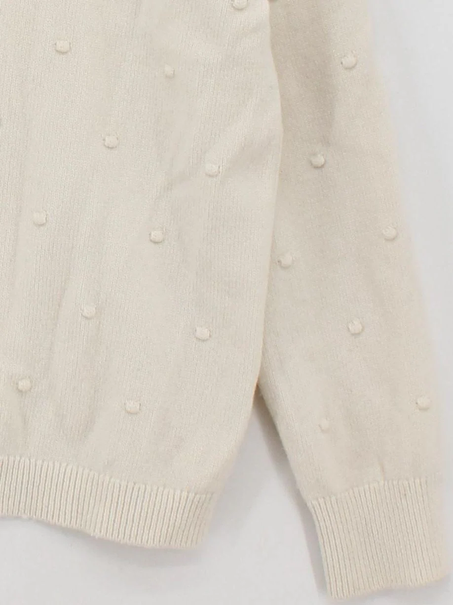 The White Company Women's Jumper XL Cream 100% Wool Mock Neck Pullover - Image 4