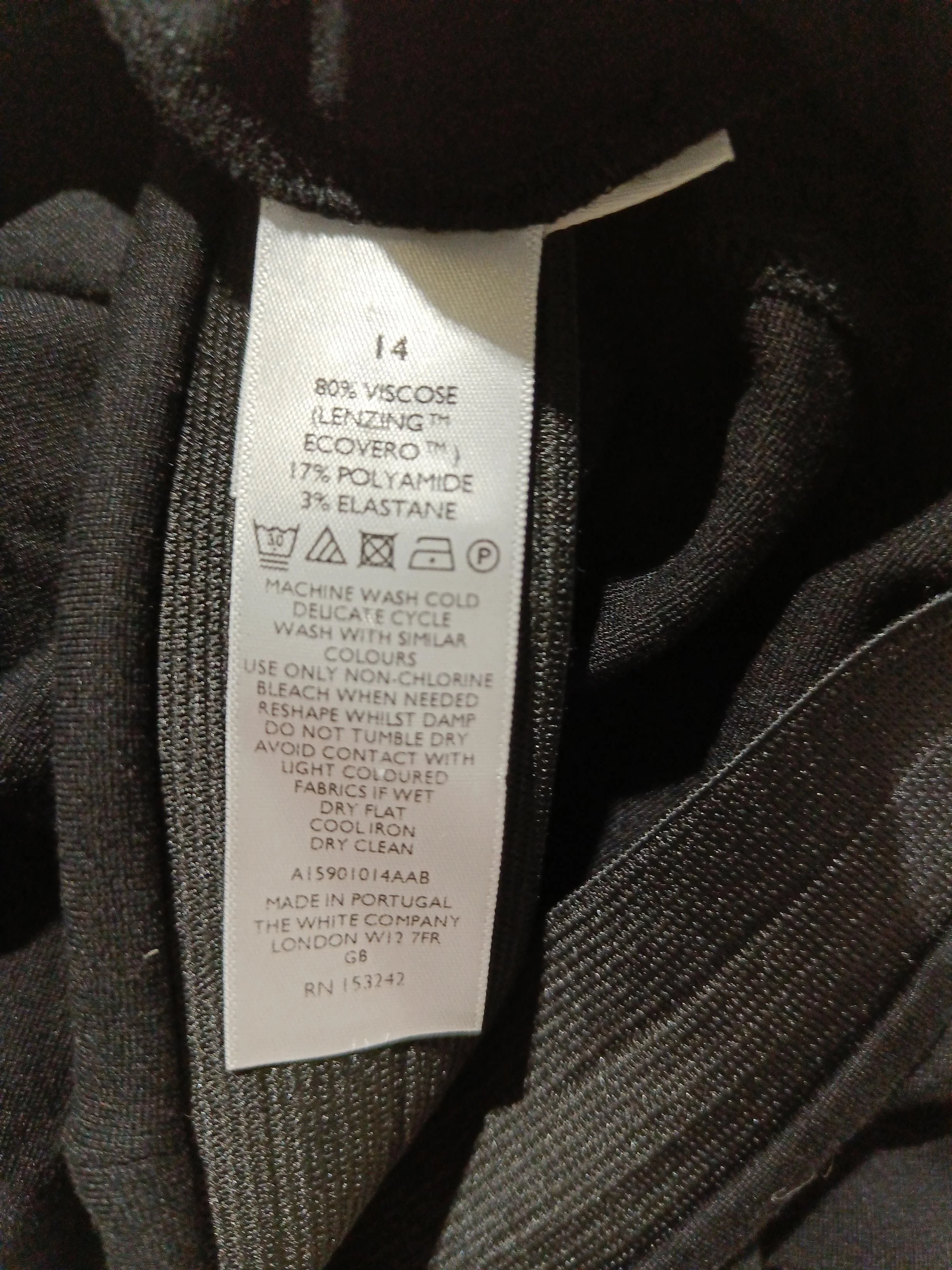 The White Company Women's Midi Skirt UK 14 Black Viscose - Image 6