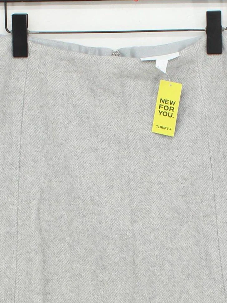 The White Company Women's Mini Skirt M Grey 100% Wool Short Mini - Image 3