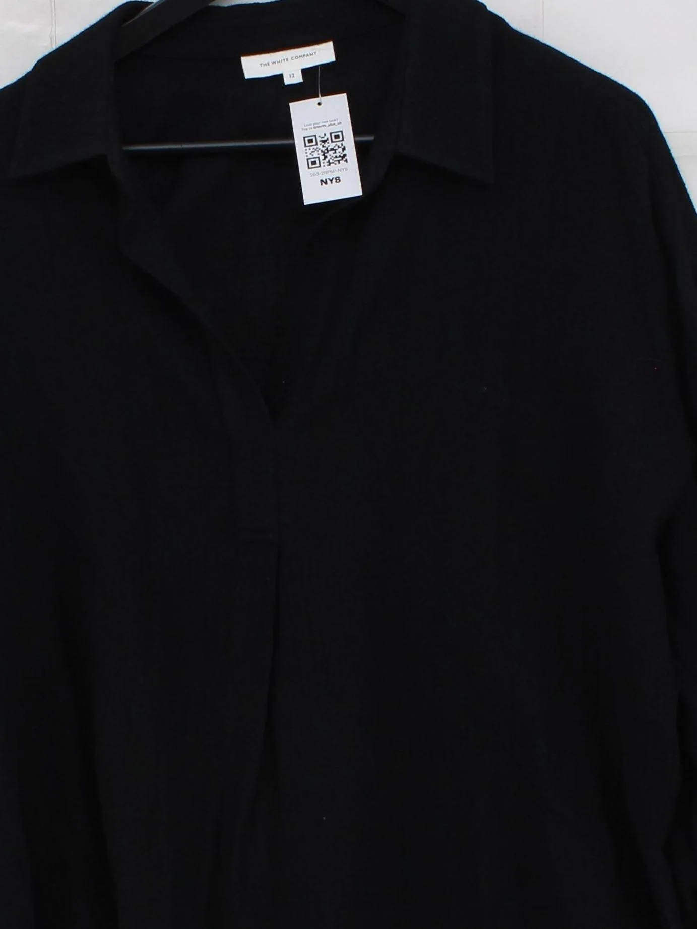 The White Company Women's Shirt UK 12 Black 100% Other Basic - Image 3