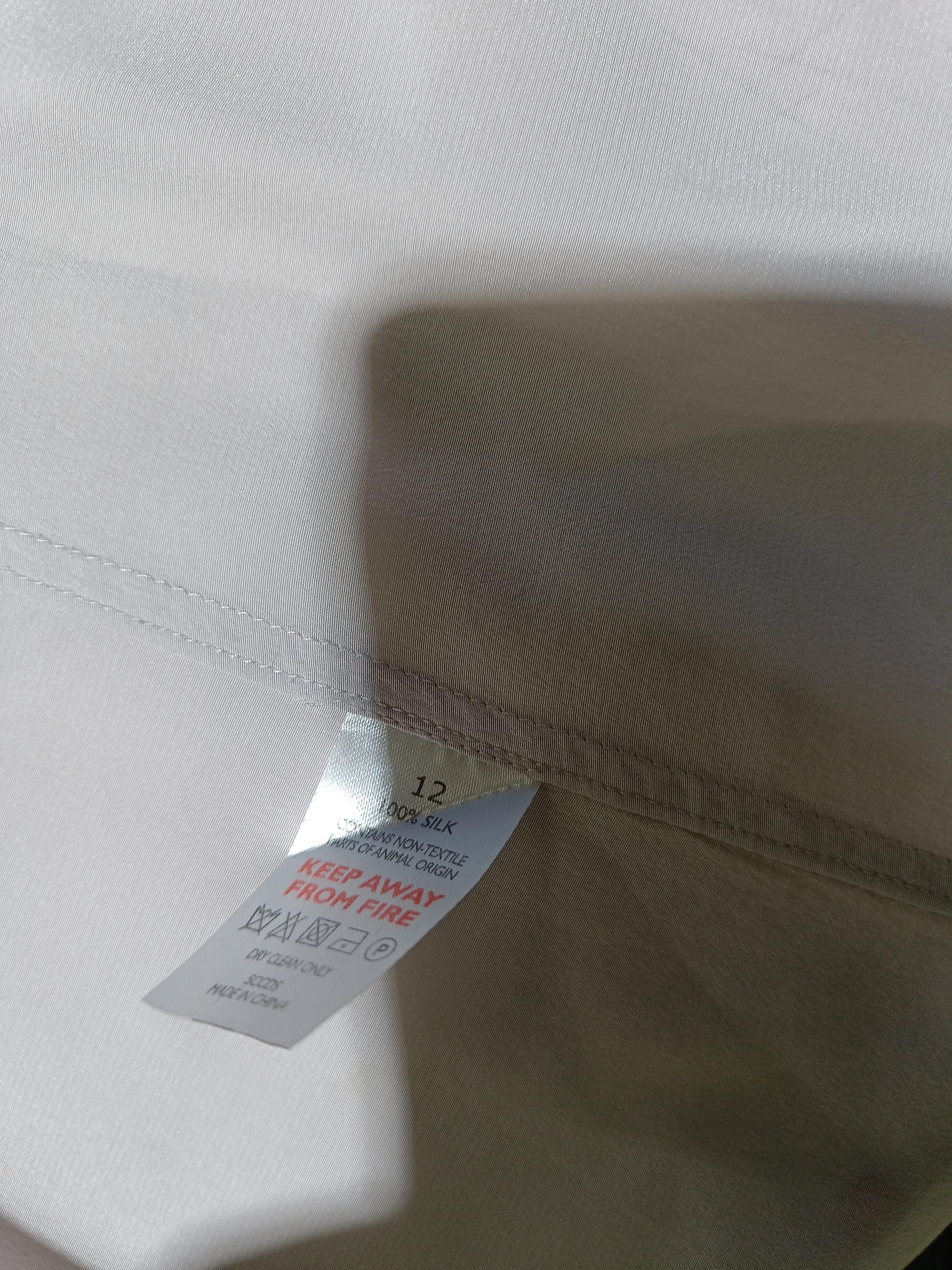 The White Company Women's Shirt UK 12 Grey 100% Silk Long Sleeve Collared Basic - Image 7