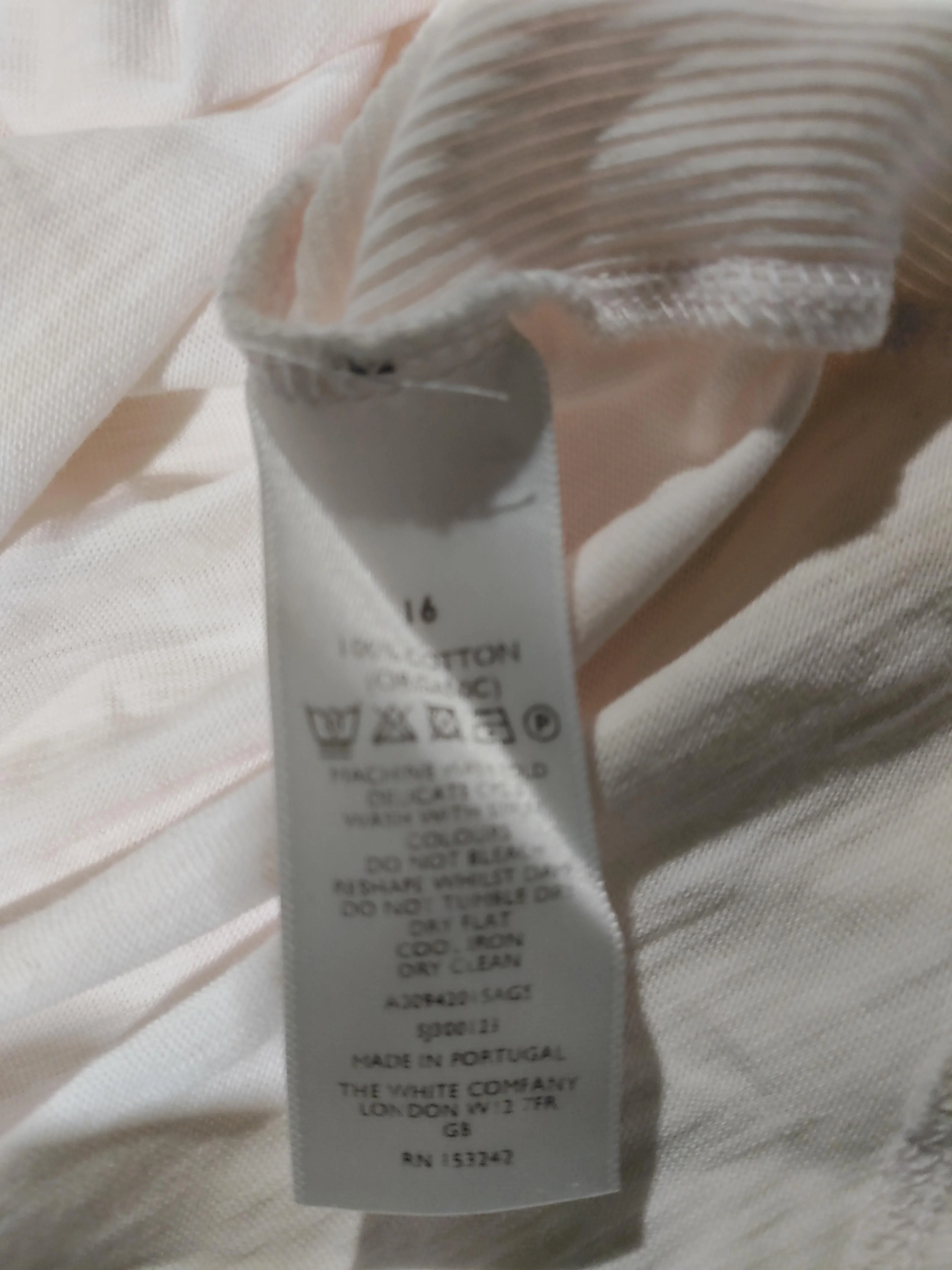 The White Company Women's Shirt UK 16 Pink 100% Cotton 3/4 Sleeve Collared Basic - Image 6