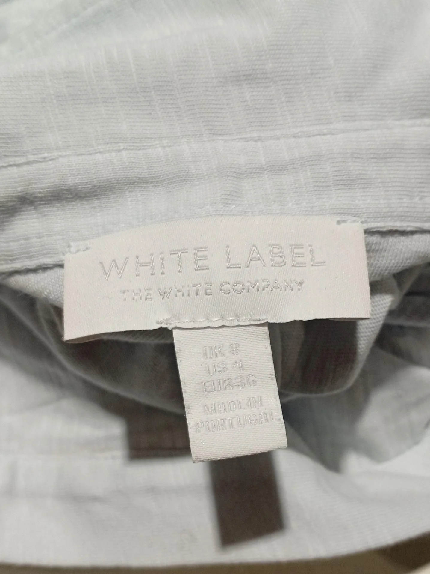 The White Company Women's Shirt UK 8 Blue 100% Cotton 3/4 Sleeve Collared Basic - Image 5