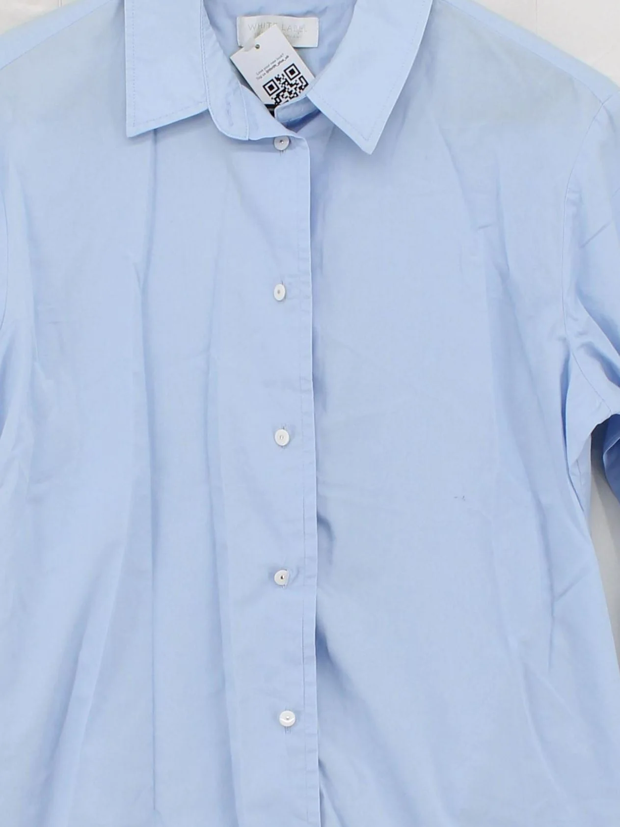 The White Company Women's Shirt UK 8 Blue 100% Cotton Long Sleeve Collared Basic - Image 3