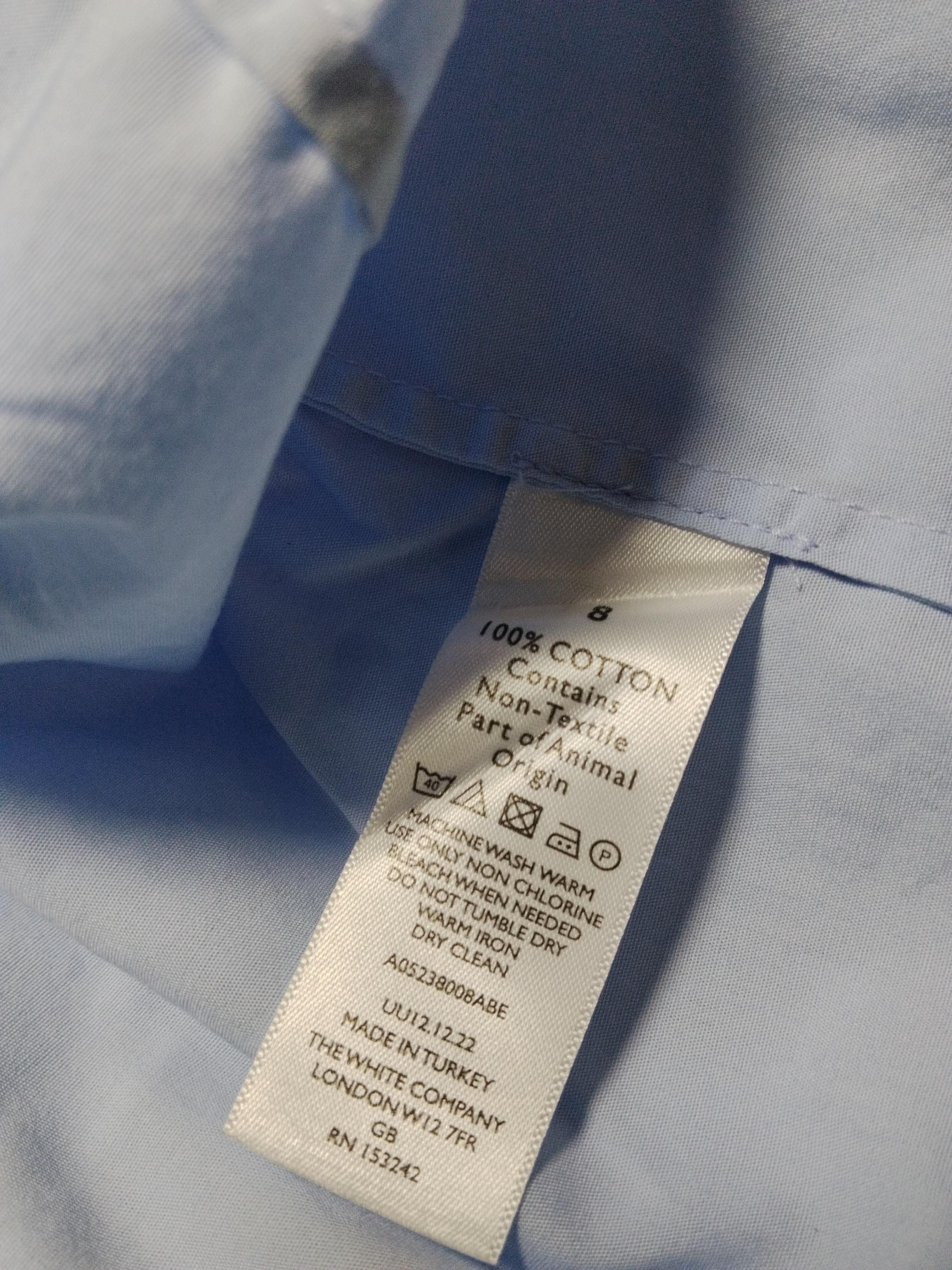 The White Company Women's Shirt UK 8 Blue 100% Cotton Long Sleeve Collared Basic - Image 7