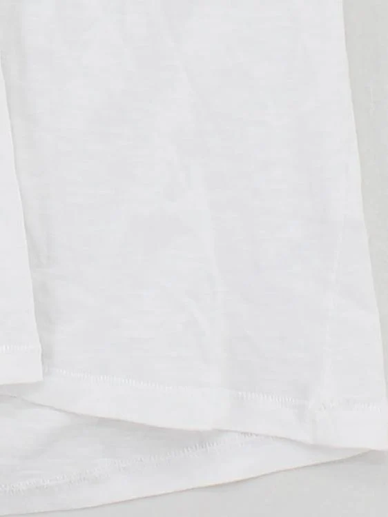 The White Company Women's T-Shirt L White 100% Cotton Short Sleeve V-Neck Basic - Image 4