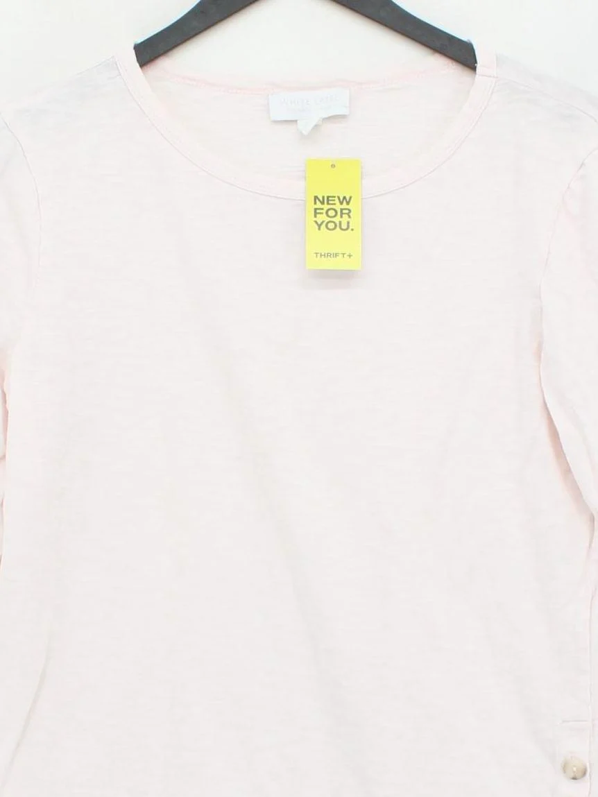 The White Company Women's T-Shirt S Pink 100% Cotton Basic - Image 3