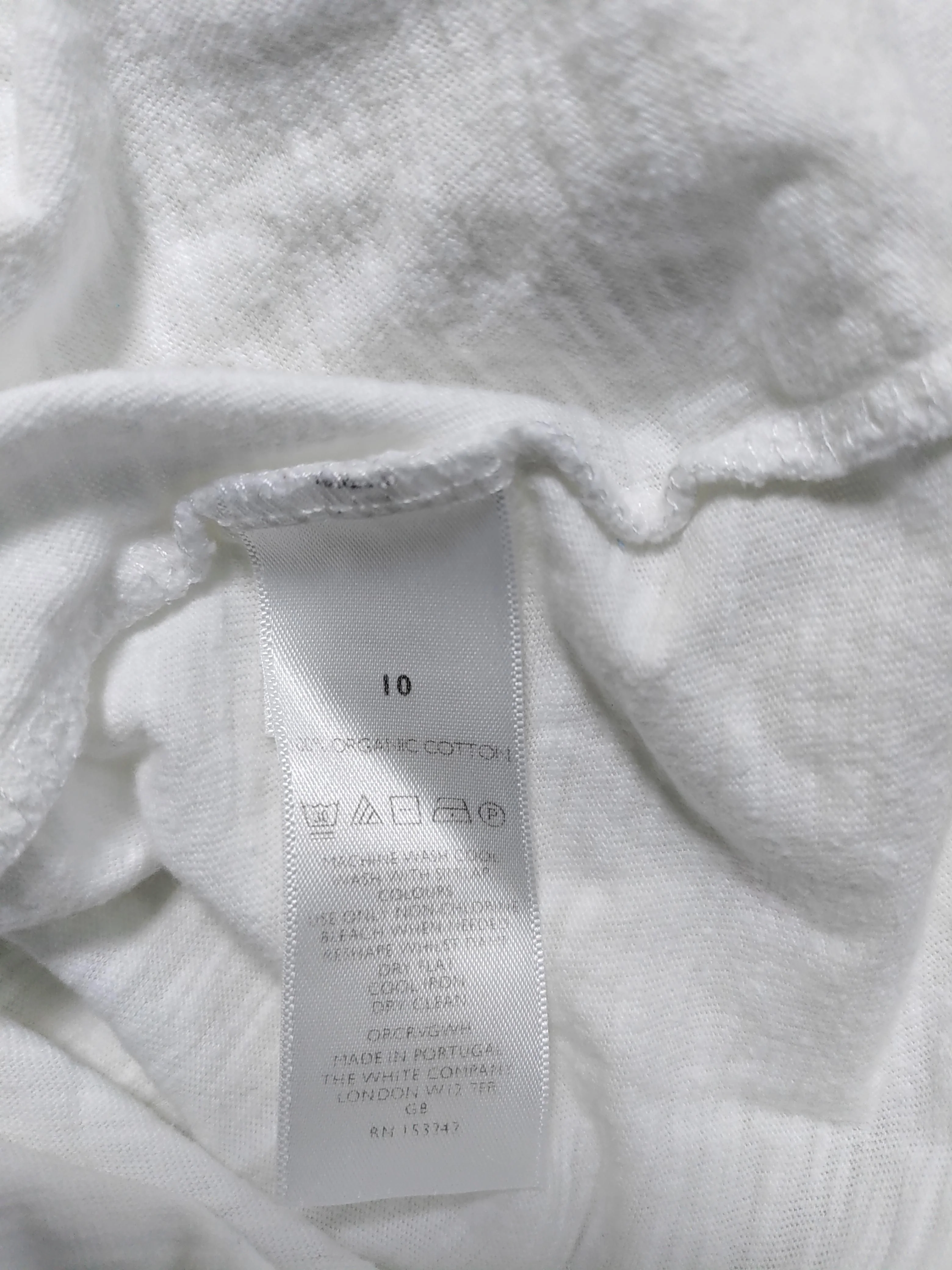 The White Company Women's T-Shirt S White 100% Cotton Short Sleeve V-Neck Basic - Image 7