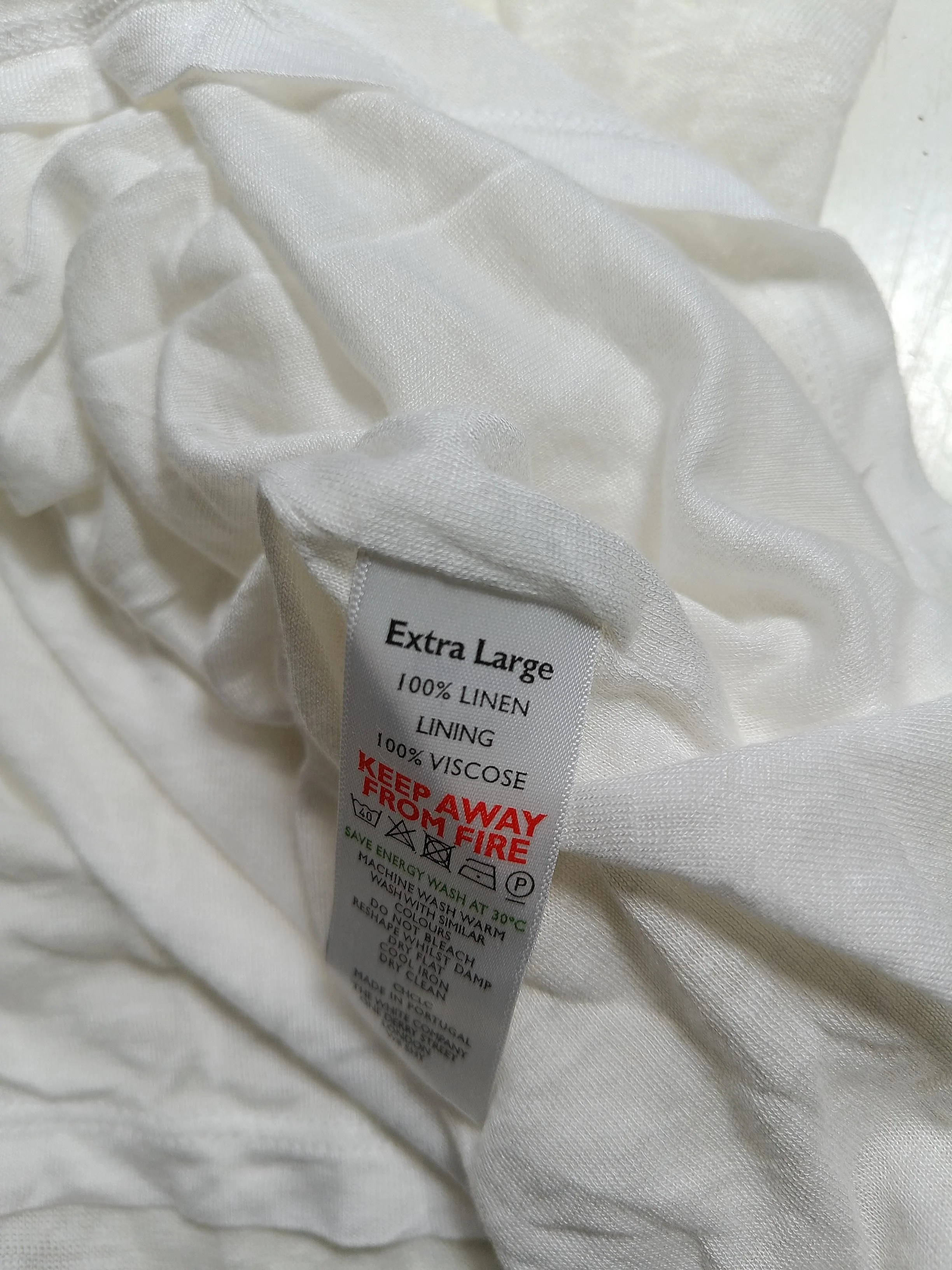 The White Company Women's T-Shirt XL White Linen with Viscose Camisole - Image 6