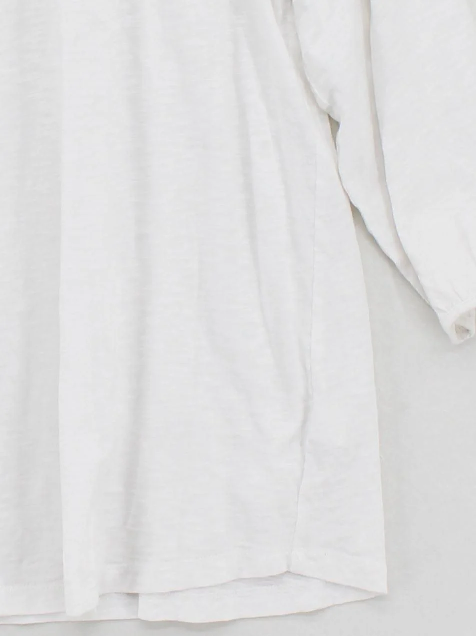 The White Company Women's Top L White 100% Cotton 3/4 Sleeve Round Neck Basic - Image 4
