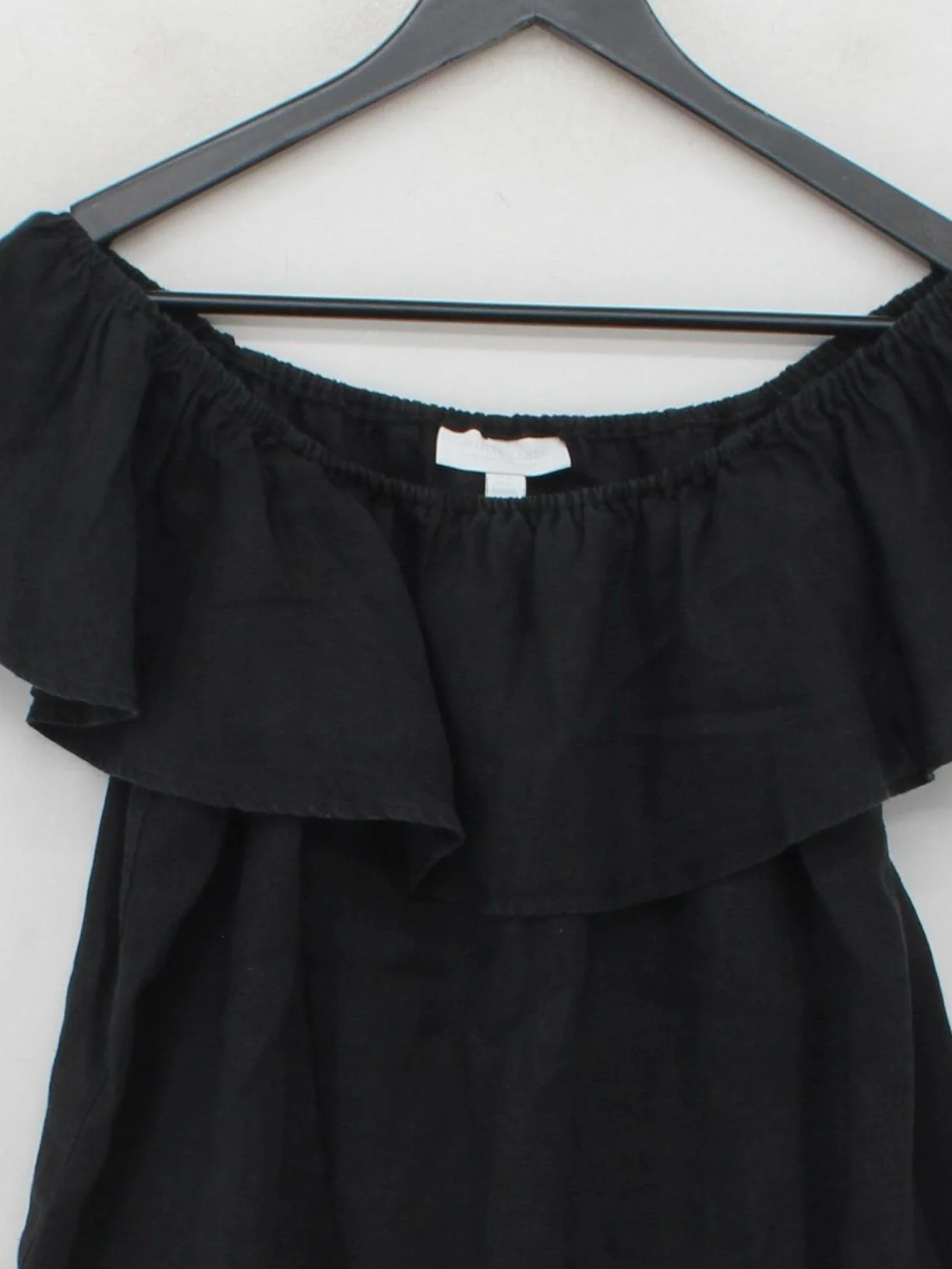 The White Company Women's Top M Black 100% Linen Short Sleeve Square Neck Basic - Image 3